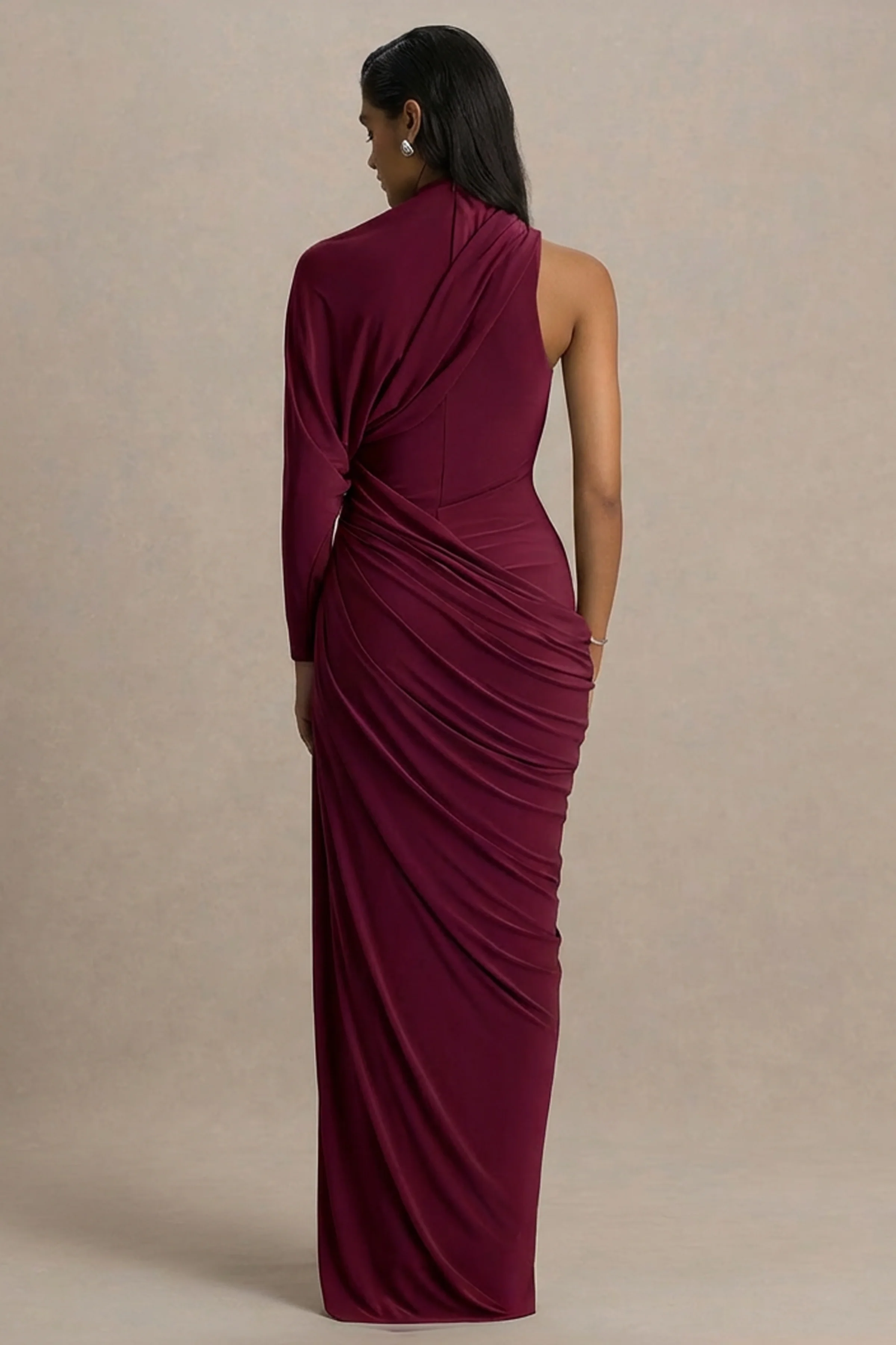 Aphra | Bessenrode Hoge Hals Maxi Jurk Met Cape Mouw - Image 2