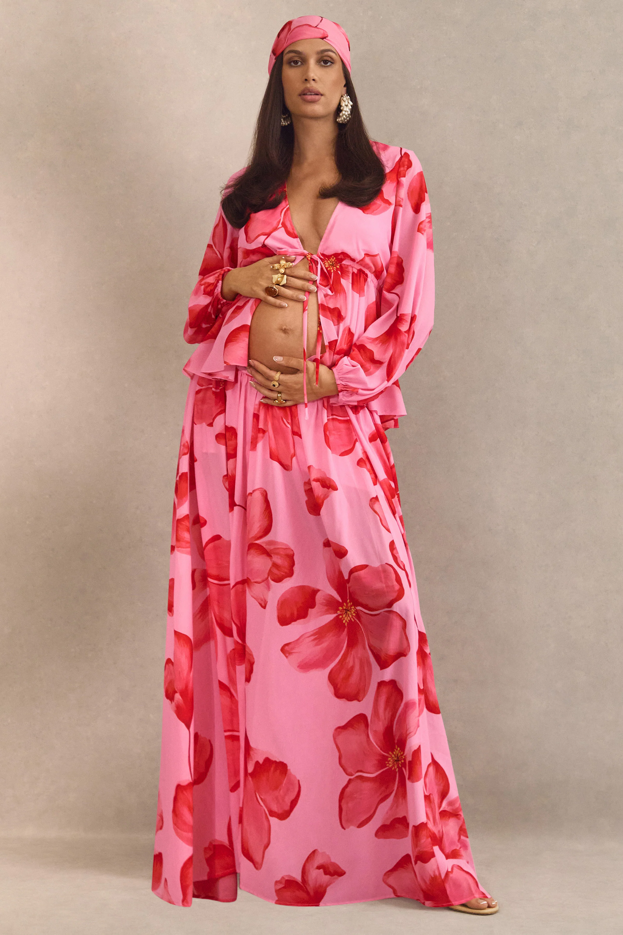 Asella | Roze Zwangerschaps Maxi Rok - Image 4