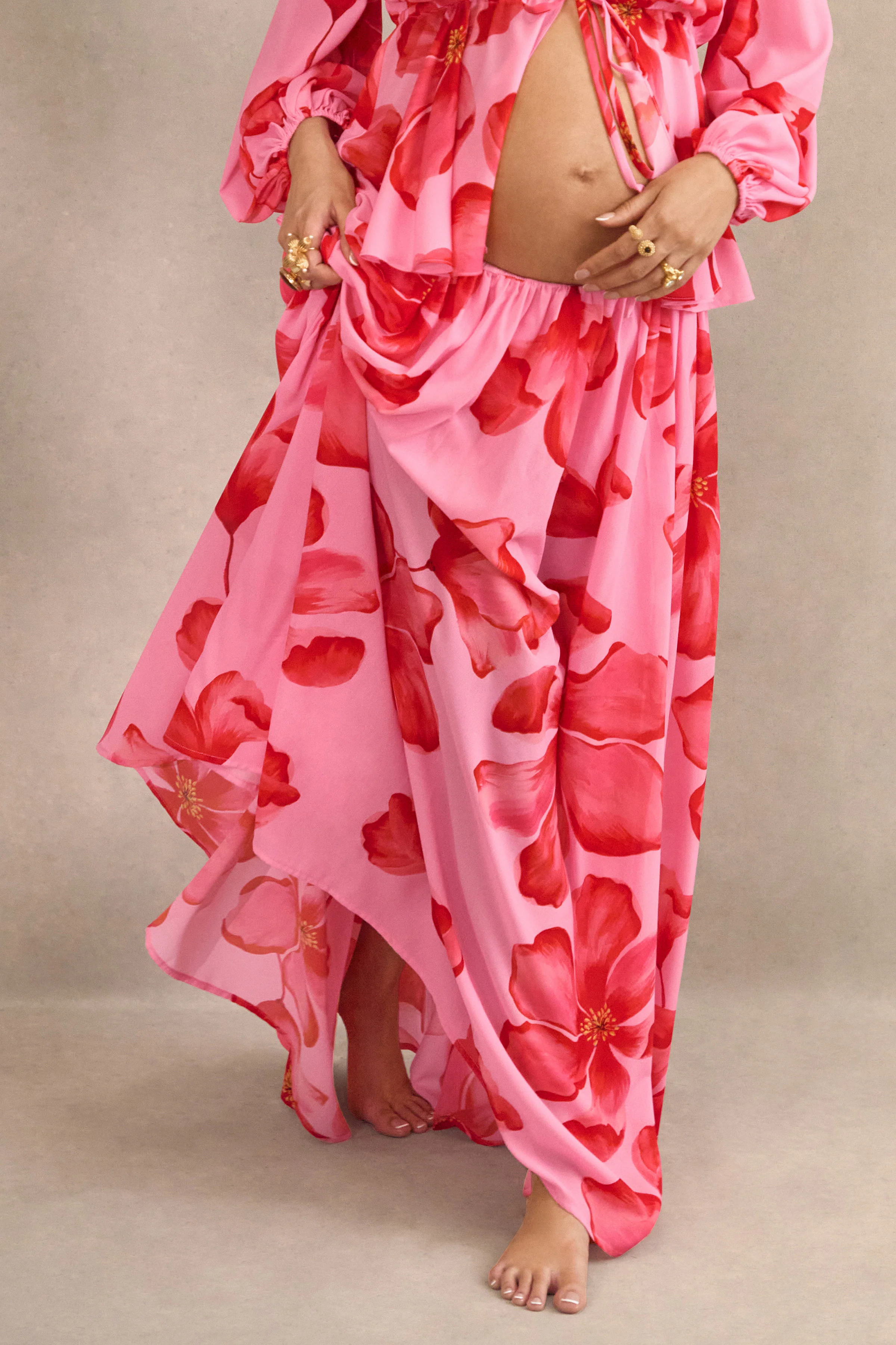 Asella | Roze Zwangerschaps Maxi Rok - Image 5