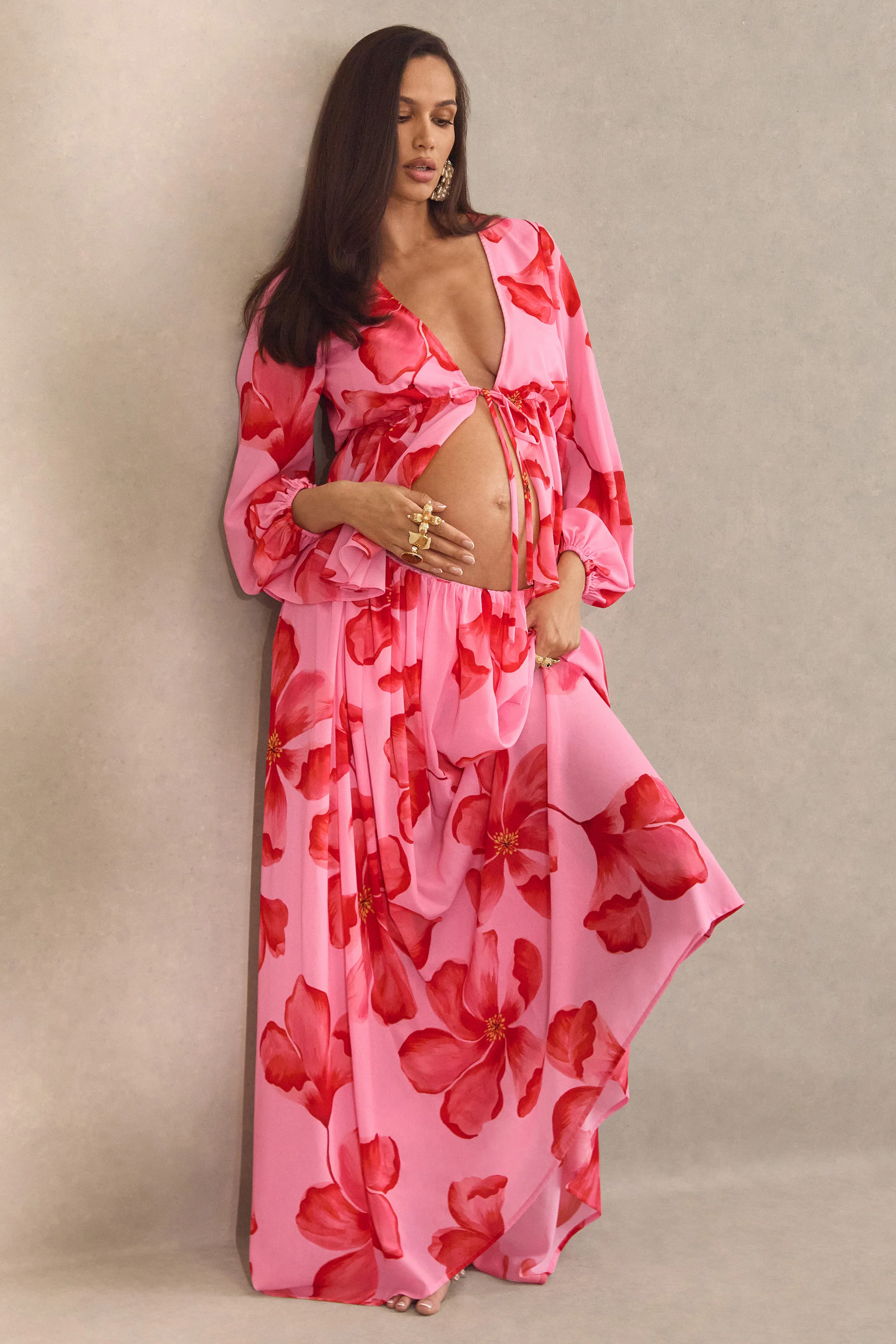 Asella | Roze Zwangerschaps Maxi Rok - Image 8