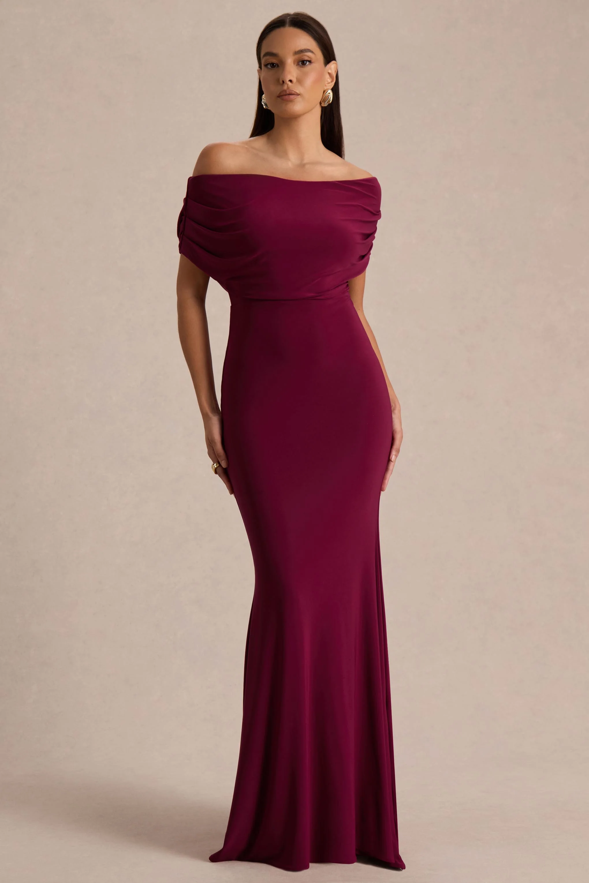 Bowden | Bessenrode Bardot Hals Maxi Jurk