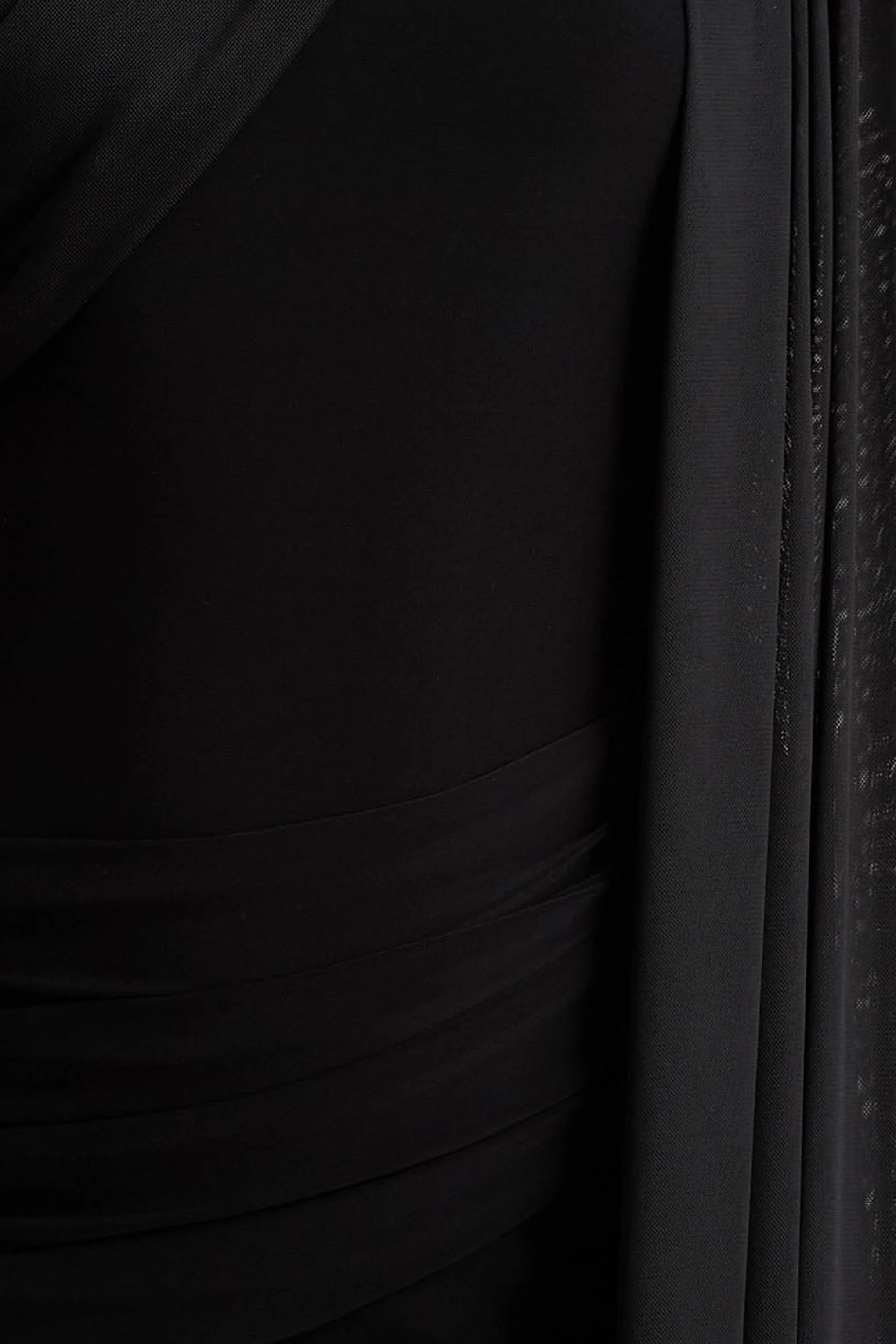 Brenda | Zwarte Maxi Jurk Met Cape Mouw En Ceintuur - Image 6