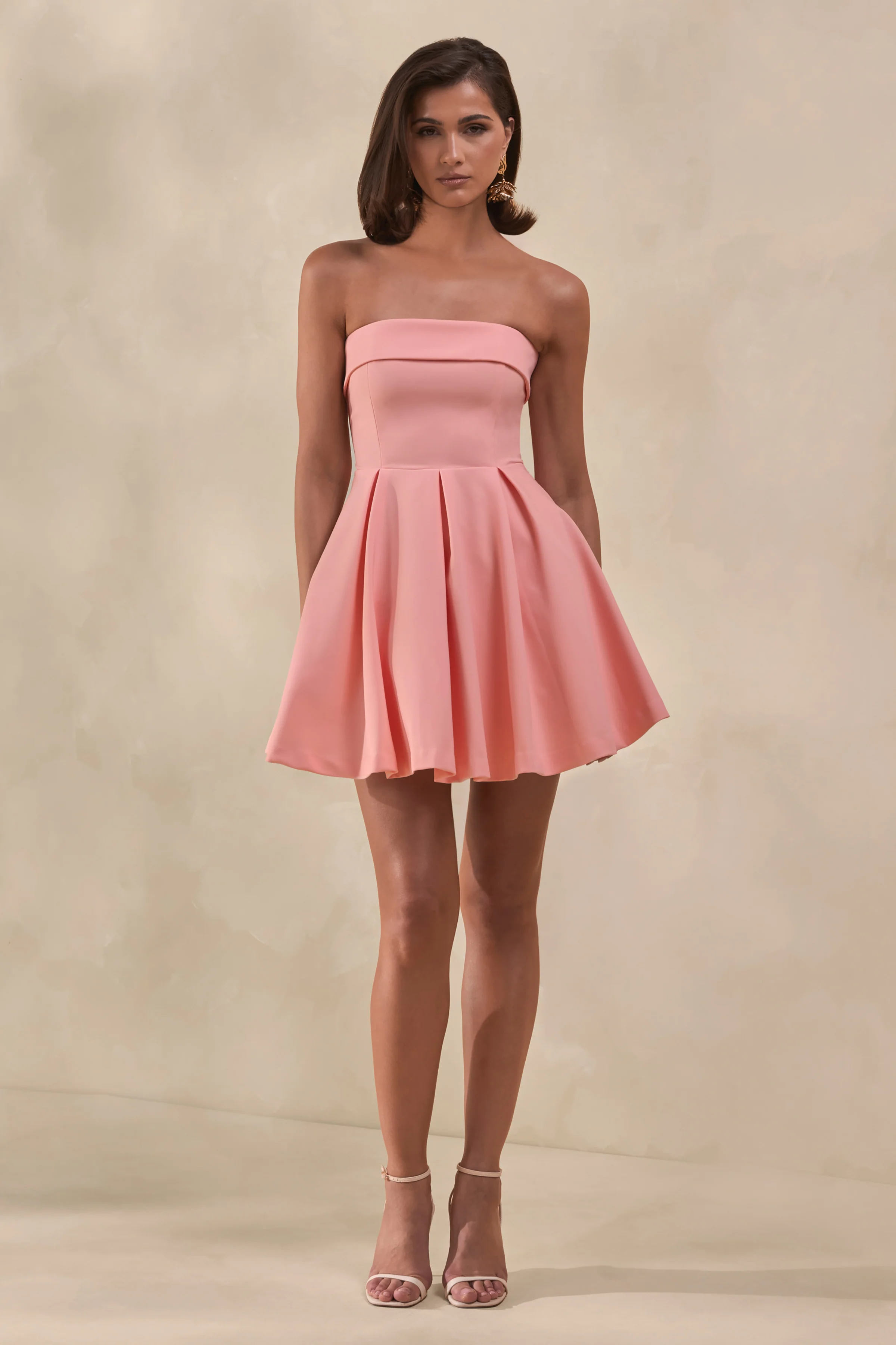 Bruna | Lichtroze Bandeau Skater Mini Jurk - Image 4