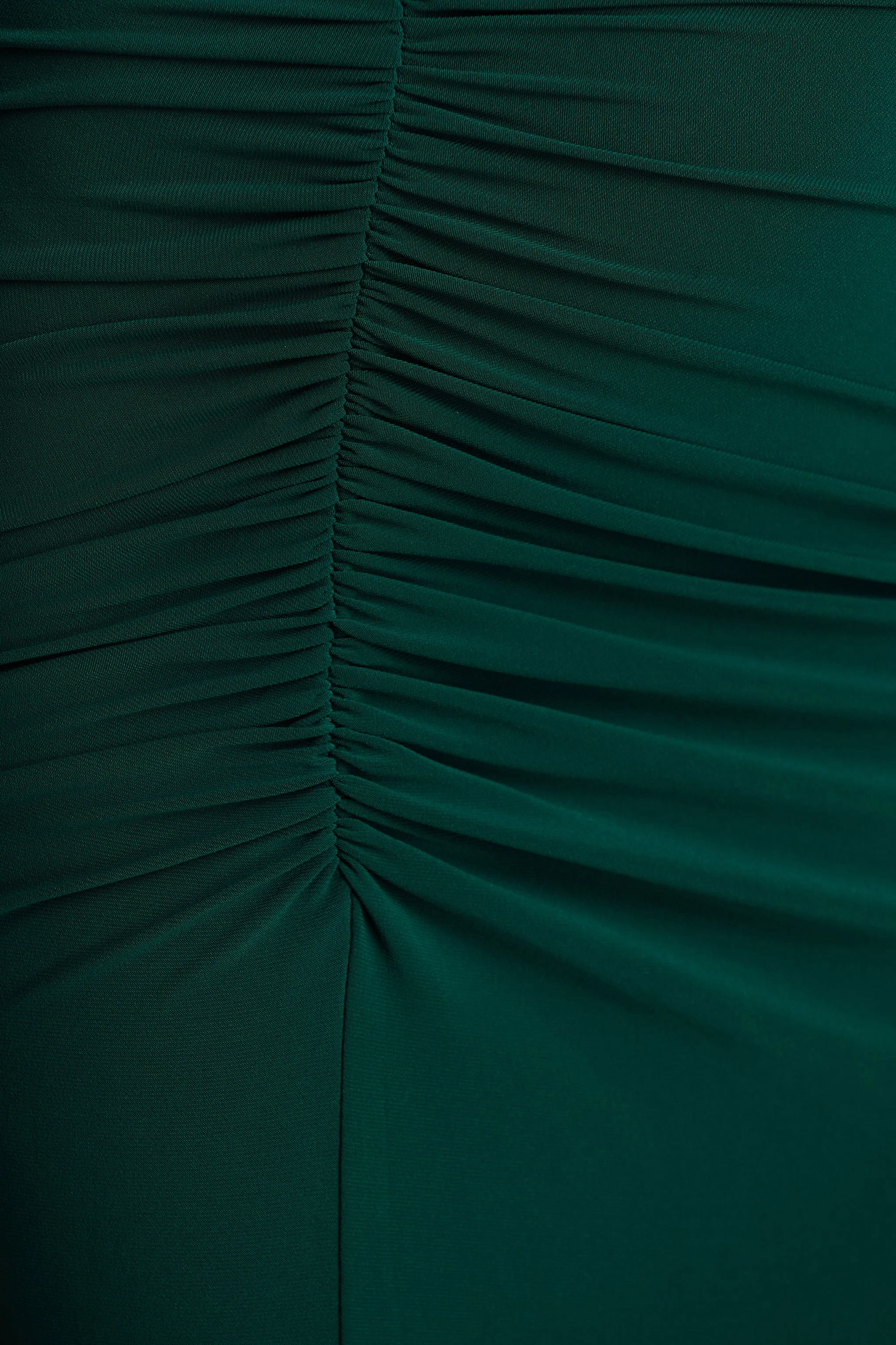 Cassandra | Flessengroene Hoge Hals Midi Jurk Met Lange Mouw - Image 6