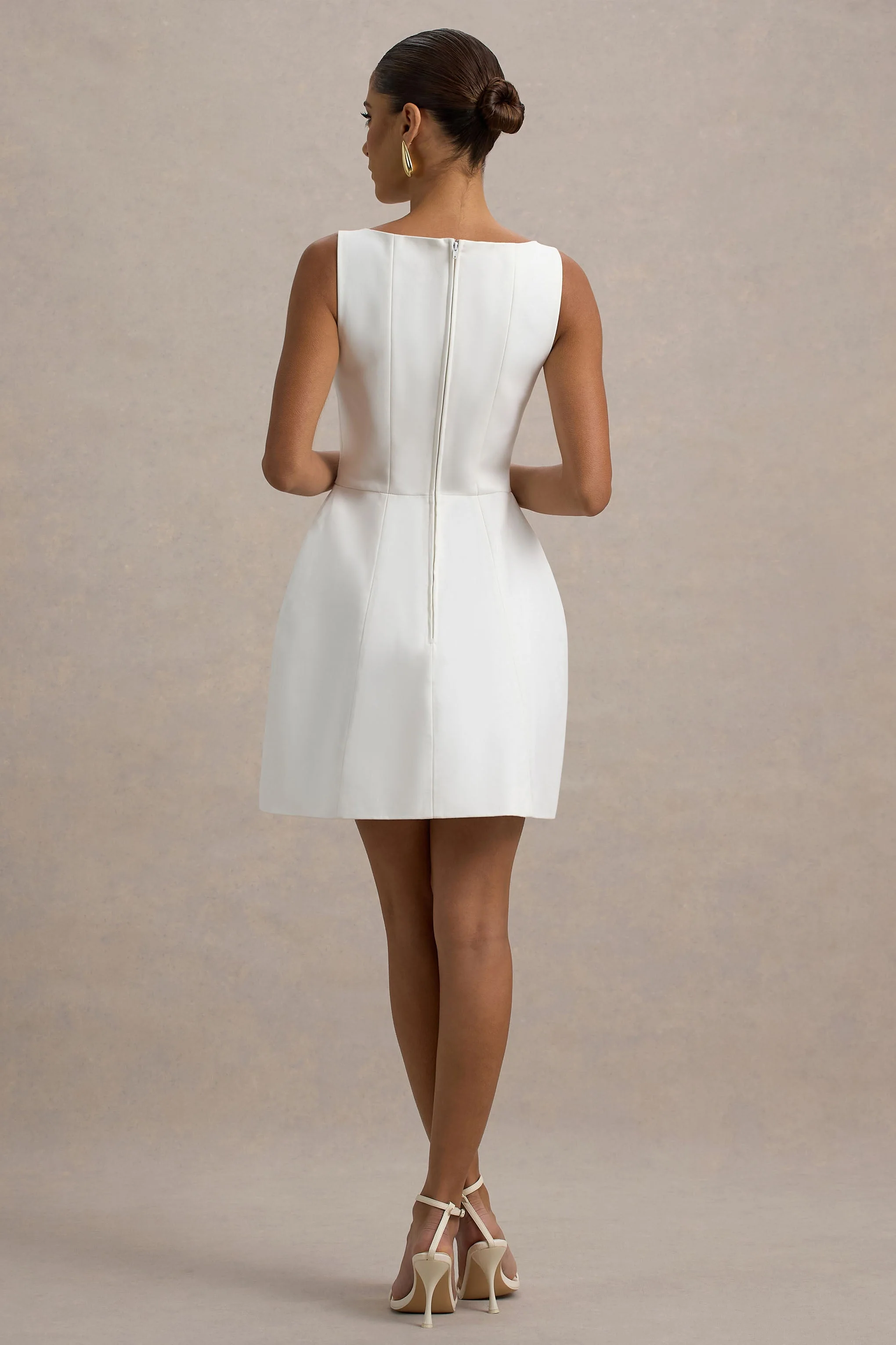 Cheri | White Getailleerde Mini Jurk - Image 2
