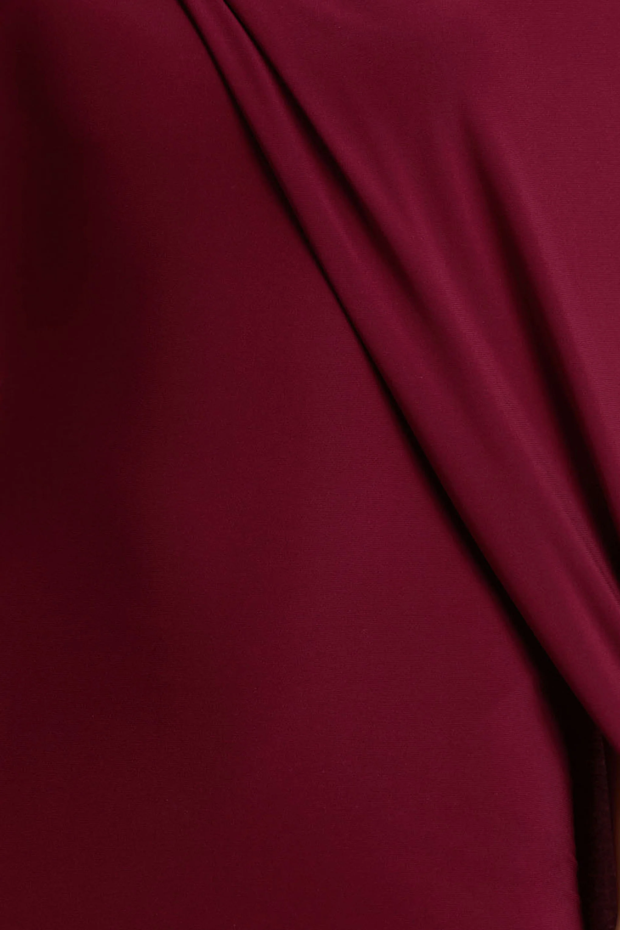 Cressida | Bordeaux Asymmetrische Hals Maxi Jurk Met Cape - Image 6