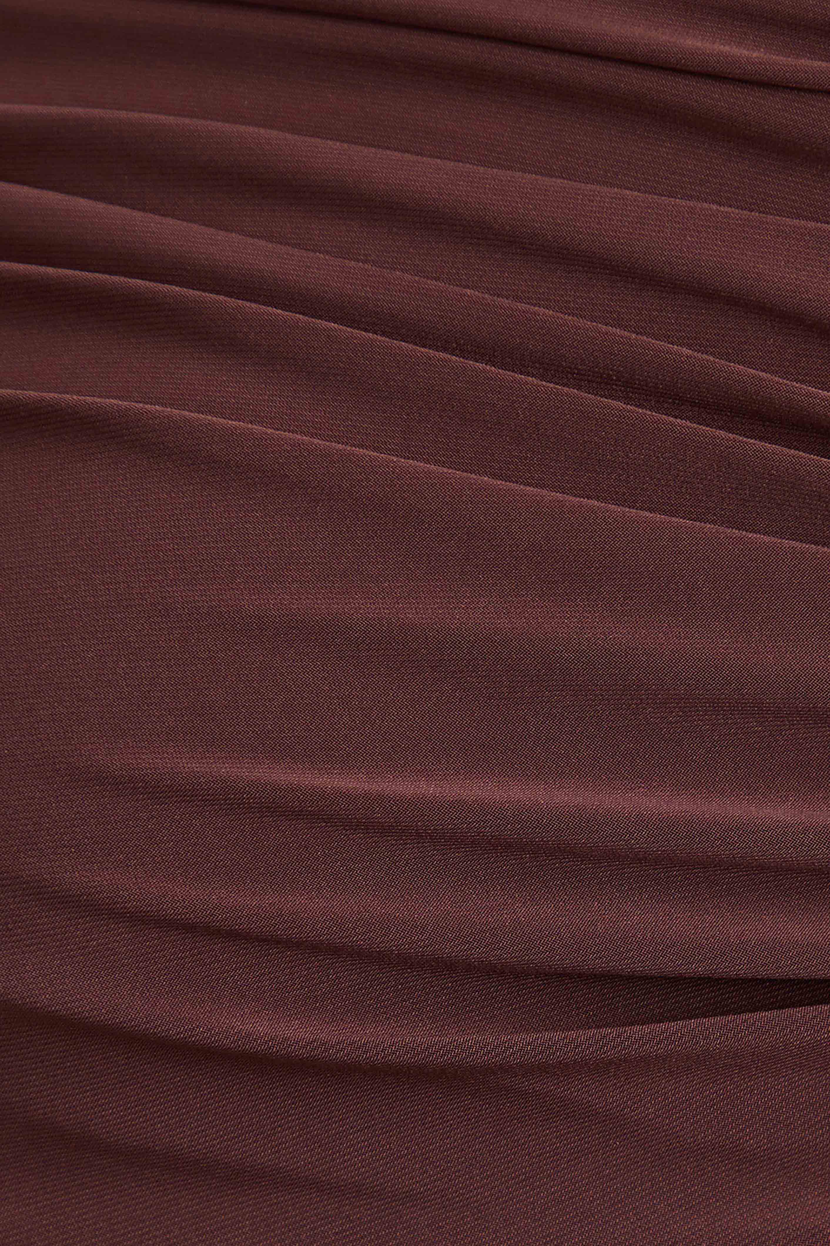 Cyra | Bruin Asymmetrische Hals Zwangerschaps Maxi Jurk Met Ceintuur - Image 5