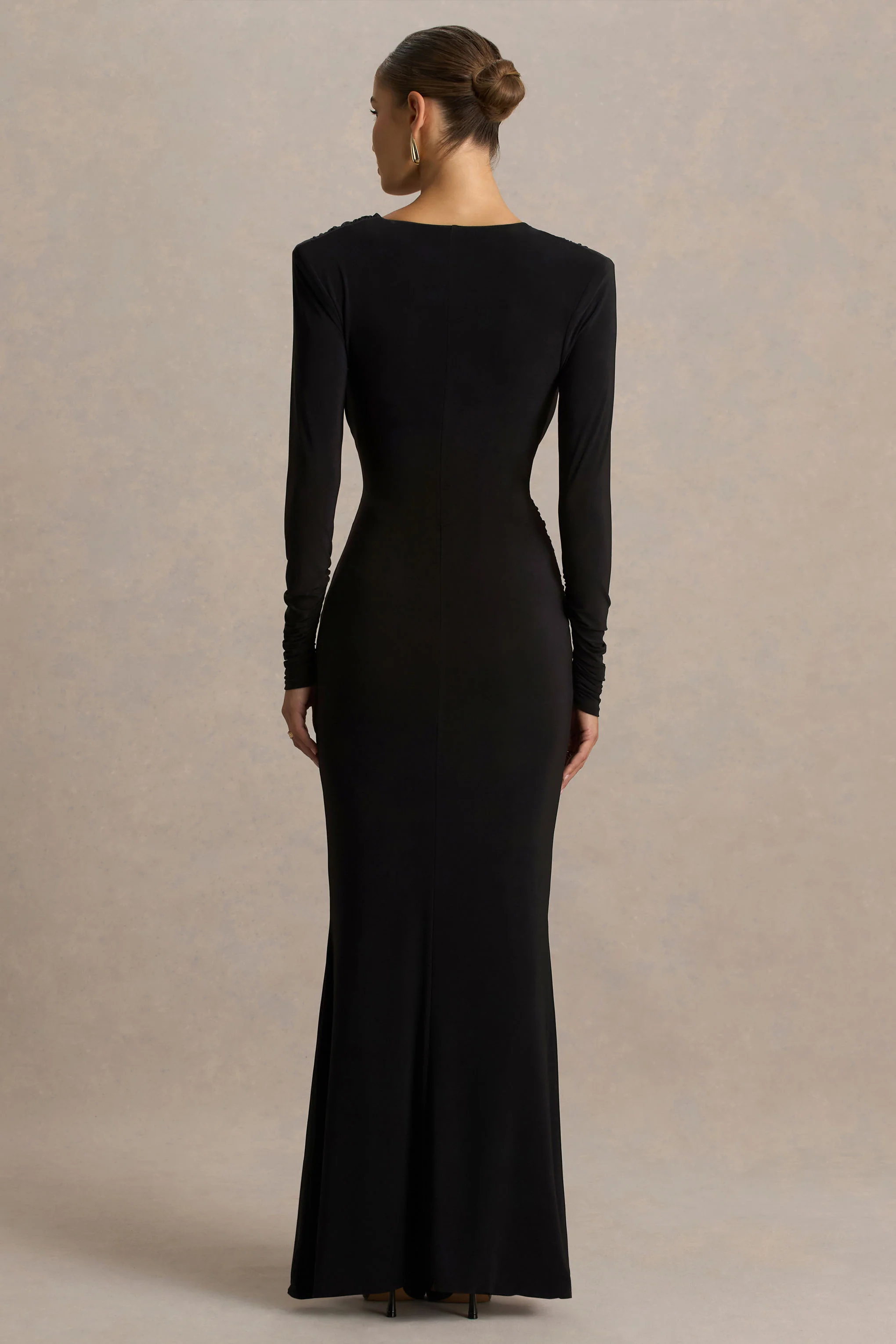 Daphira | Zwarte Extreme‑Diepe V-Hals Maxi Jurk - Image 2