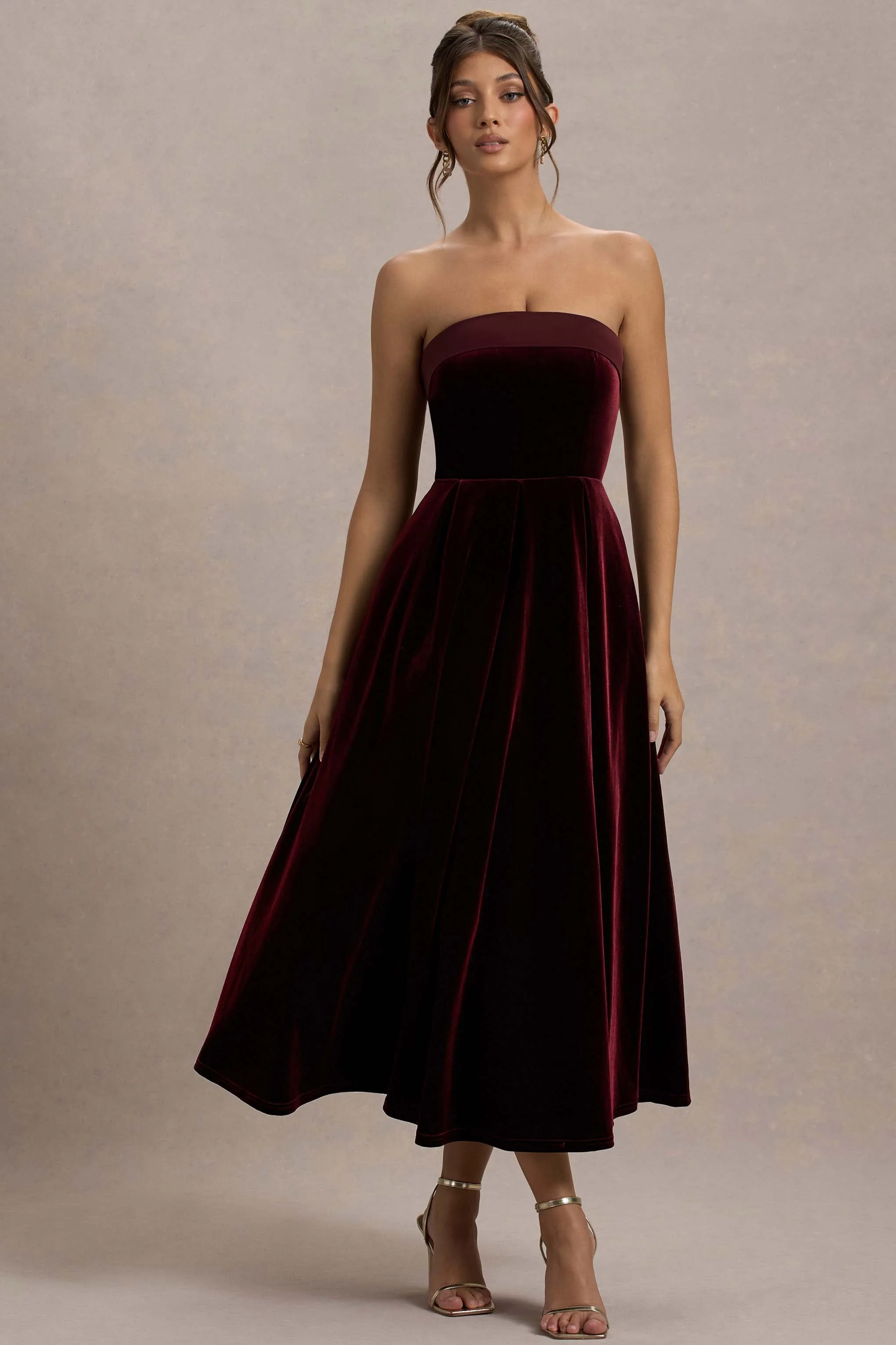 Delray | Port Fluwelen Bandeau Midi Jurk - Image 4