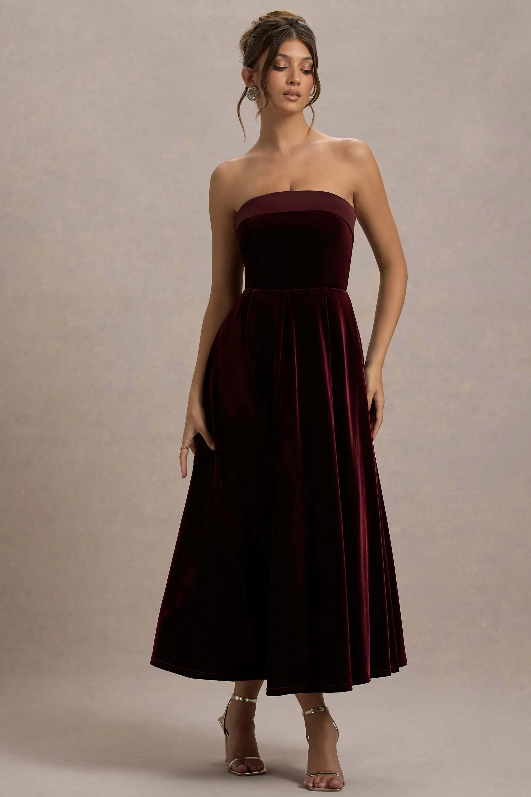 Delray | Port Fluwelen Bandeau Midi Jurk - Image 6