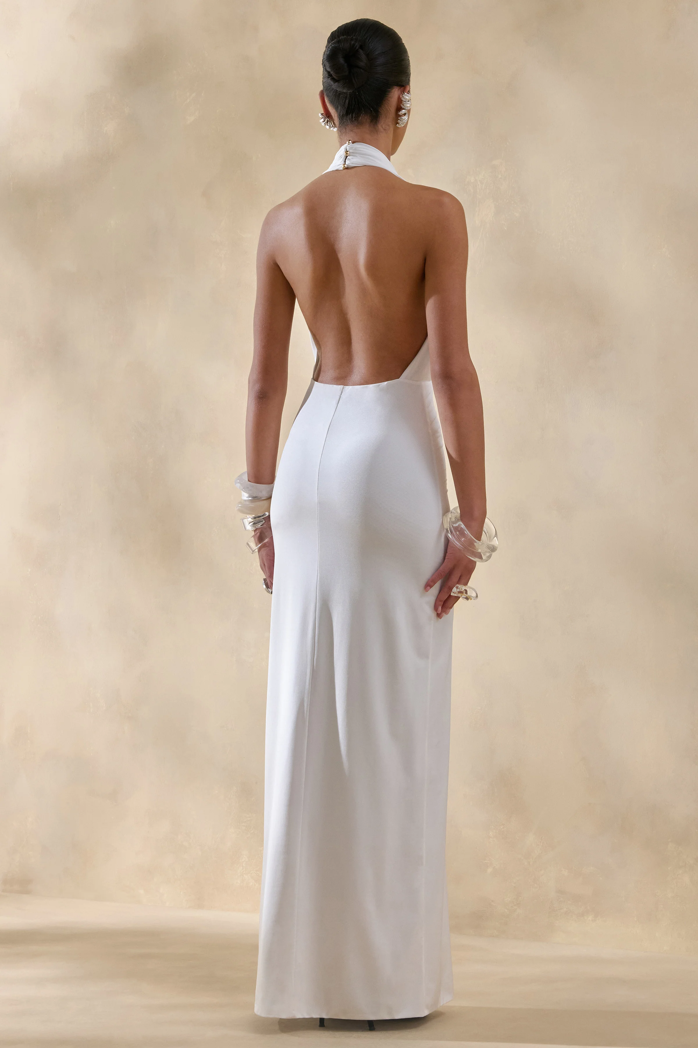 Doria | Witte Diepe V-Hals Maxi Jurk - Image 2