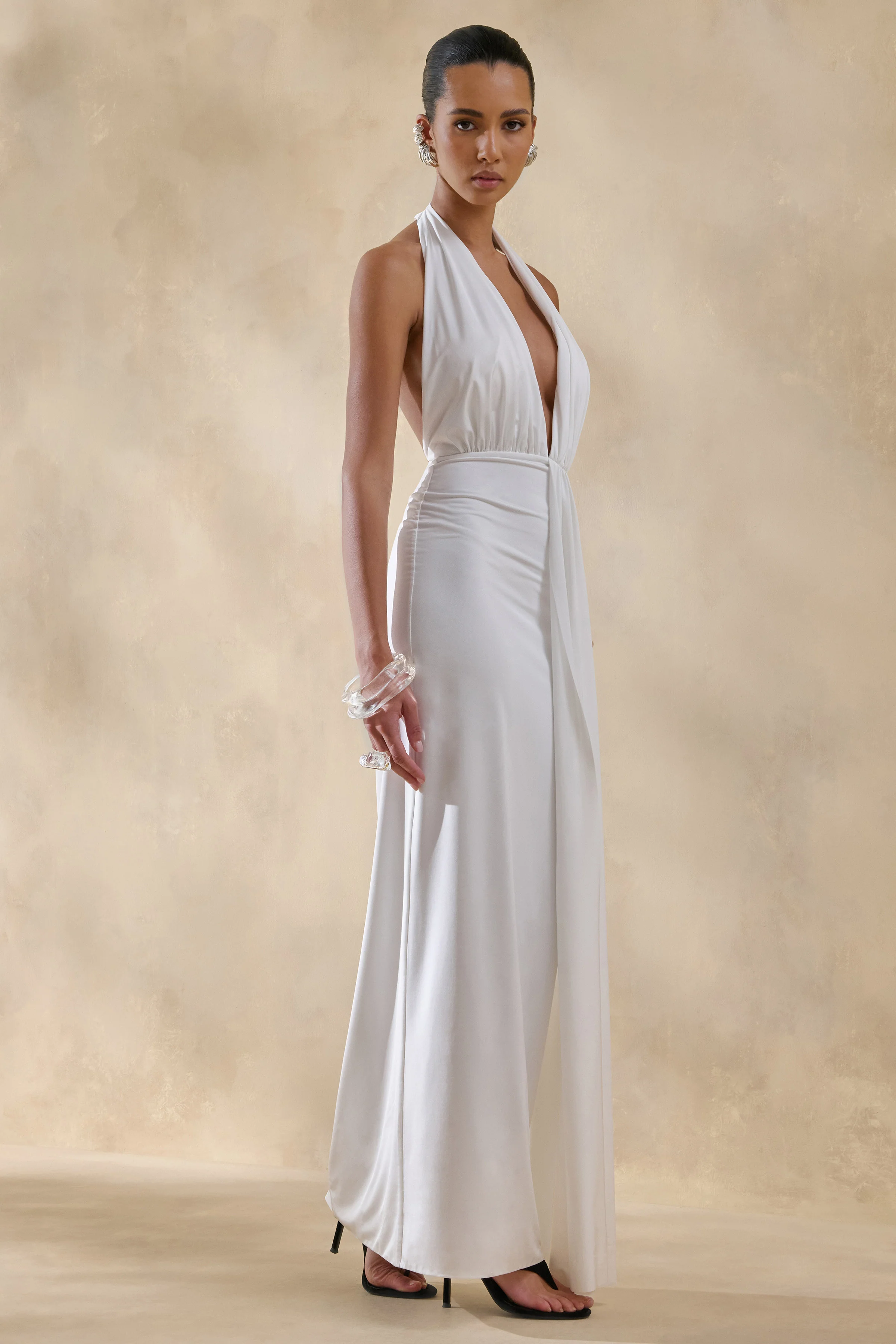 Doria | Witte Diepe V-Hals Maxi Jurk - Image 5