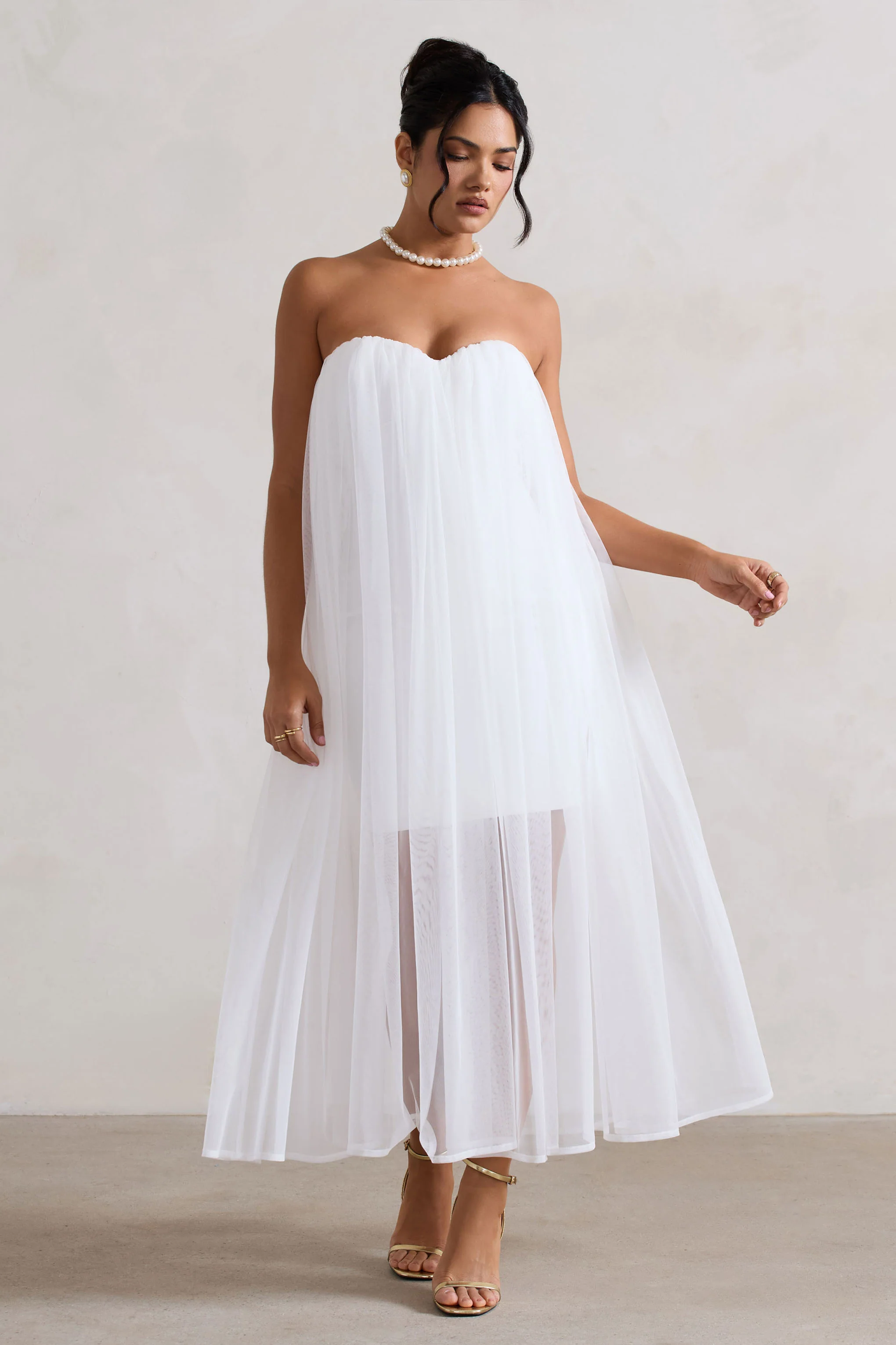 Dreamland | Ivoor Sweetheart Korset Mini Jurk Met Tulle - Image 4