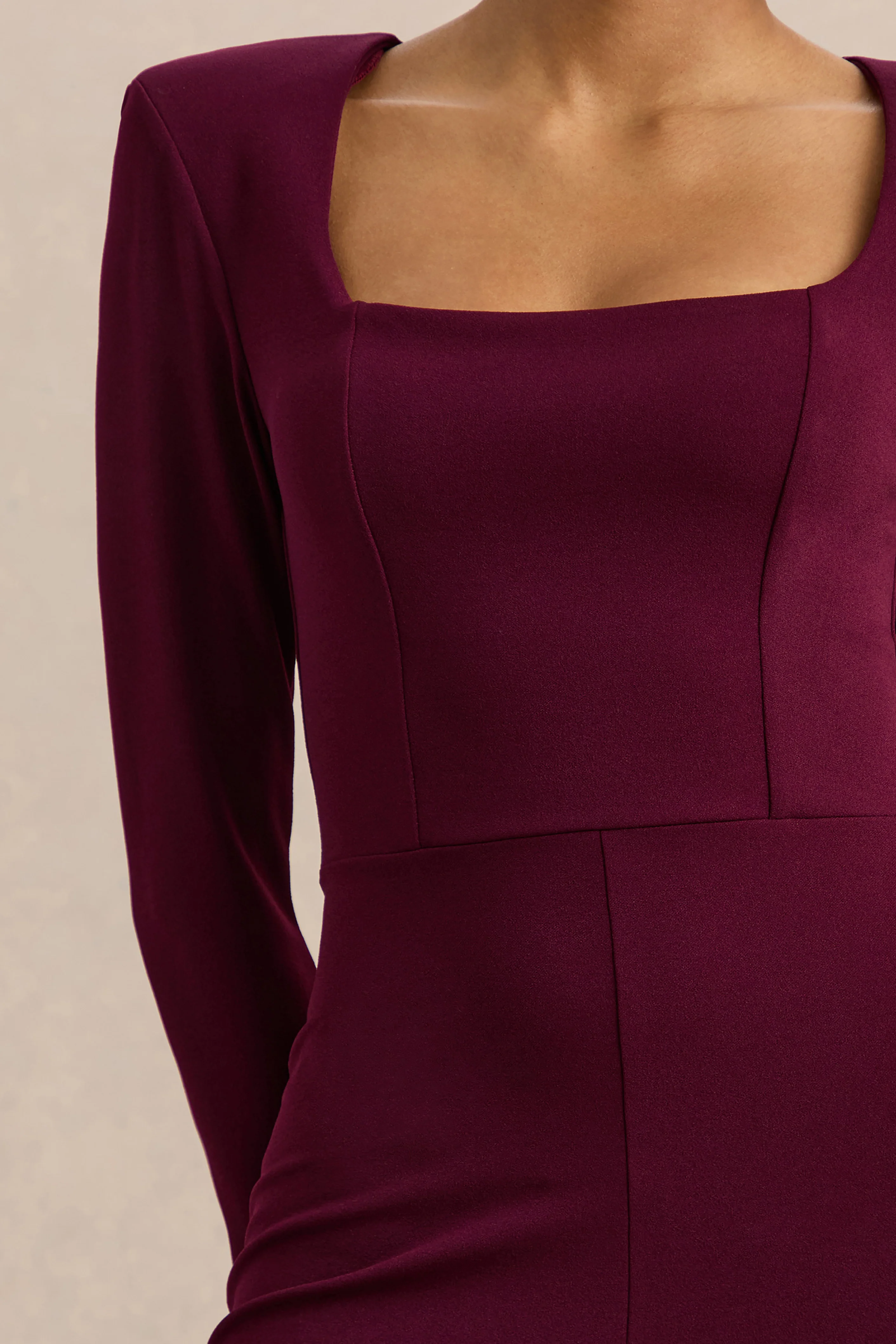 Elasse | Bordeaux Jumpsuit Met Vierkante Hals - Image 6