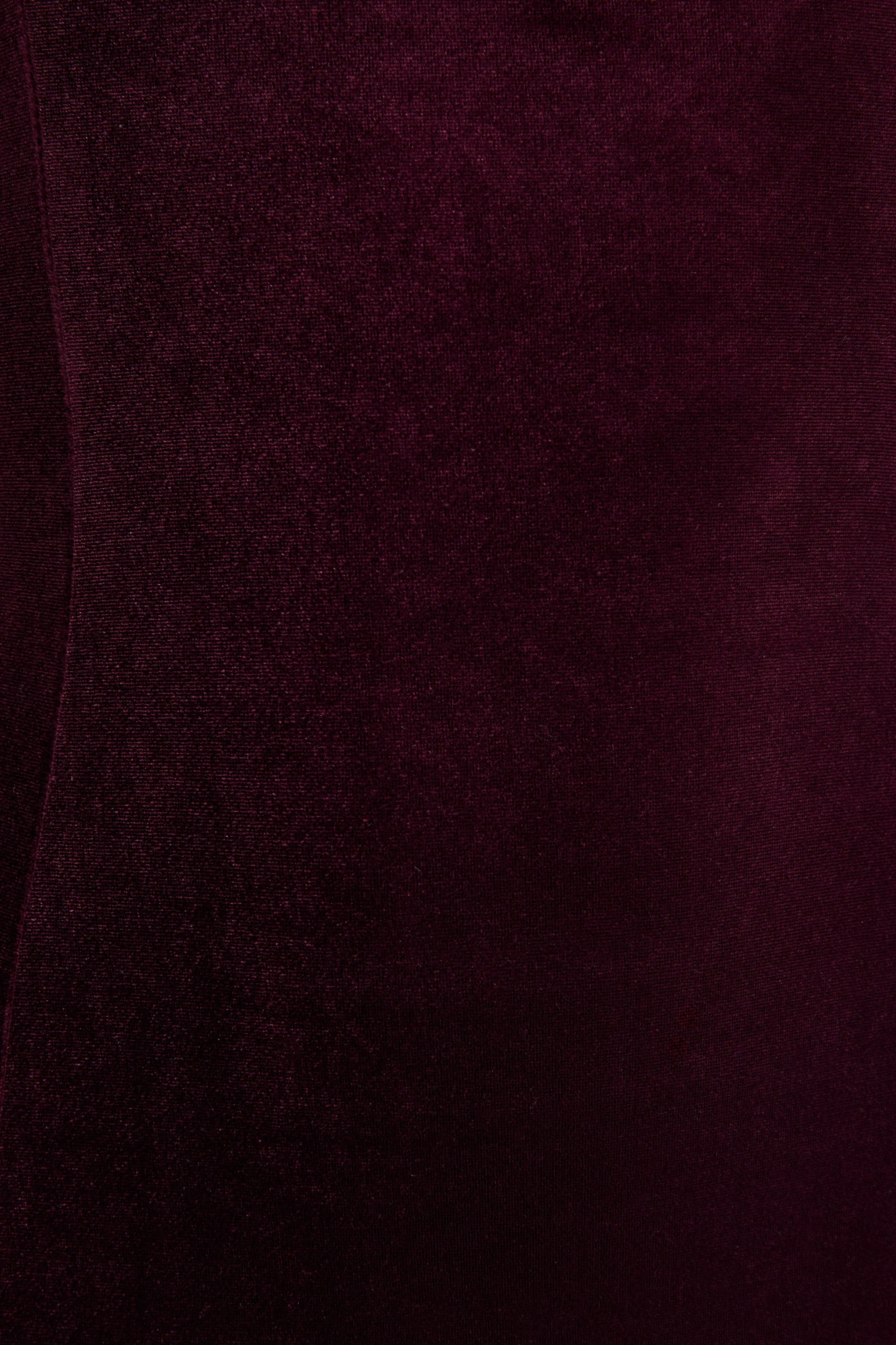 Emberlyn | Bordeaux Fluwelen Lage Ronde Hals Fishtail Midi Jurk - Image 6