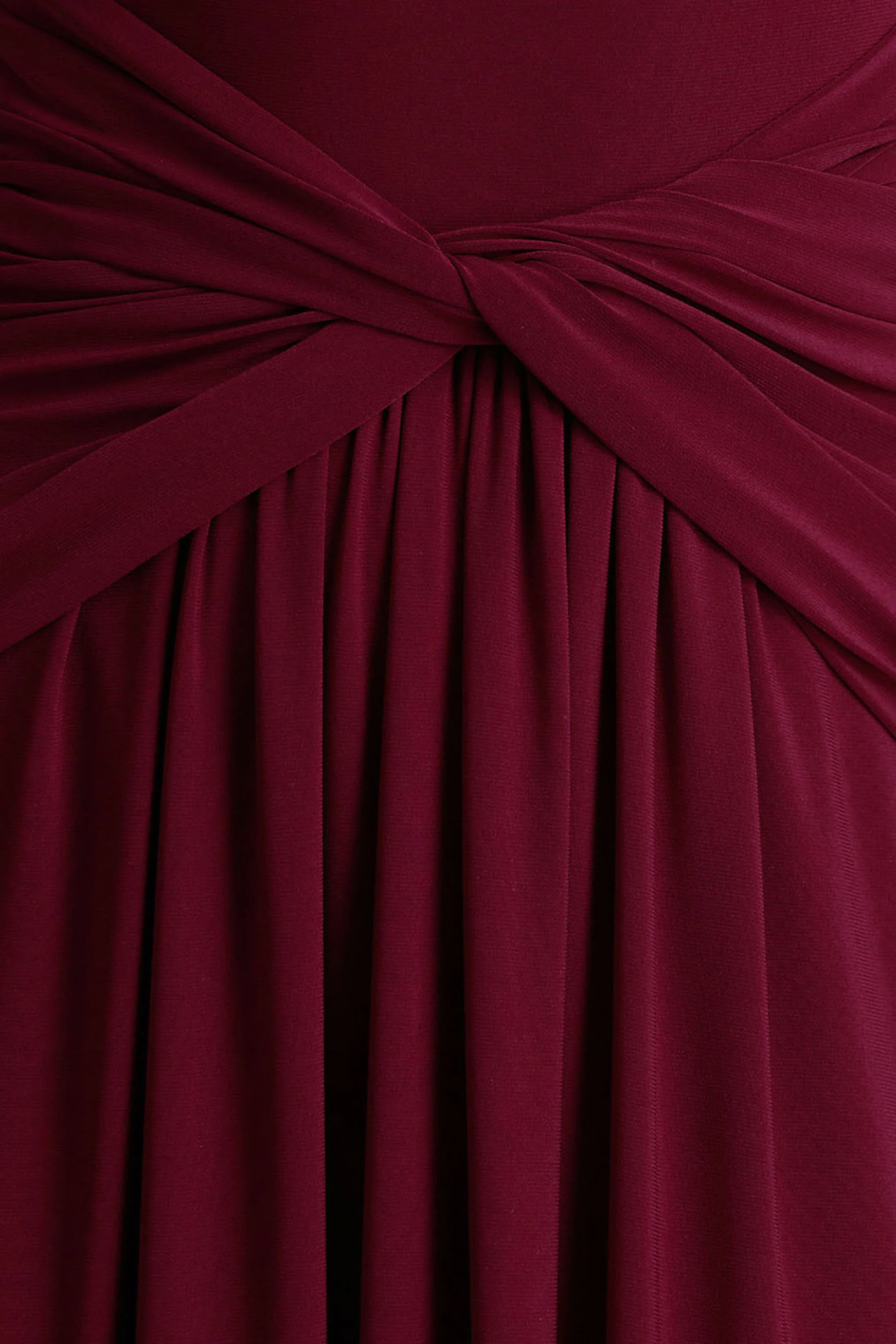 Estrella | Bessenrode Hoge Hals Maxi Jurk Met Gerimpeld Detail - Image 6