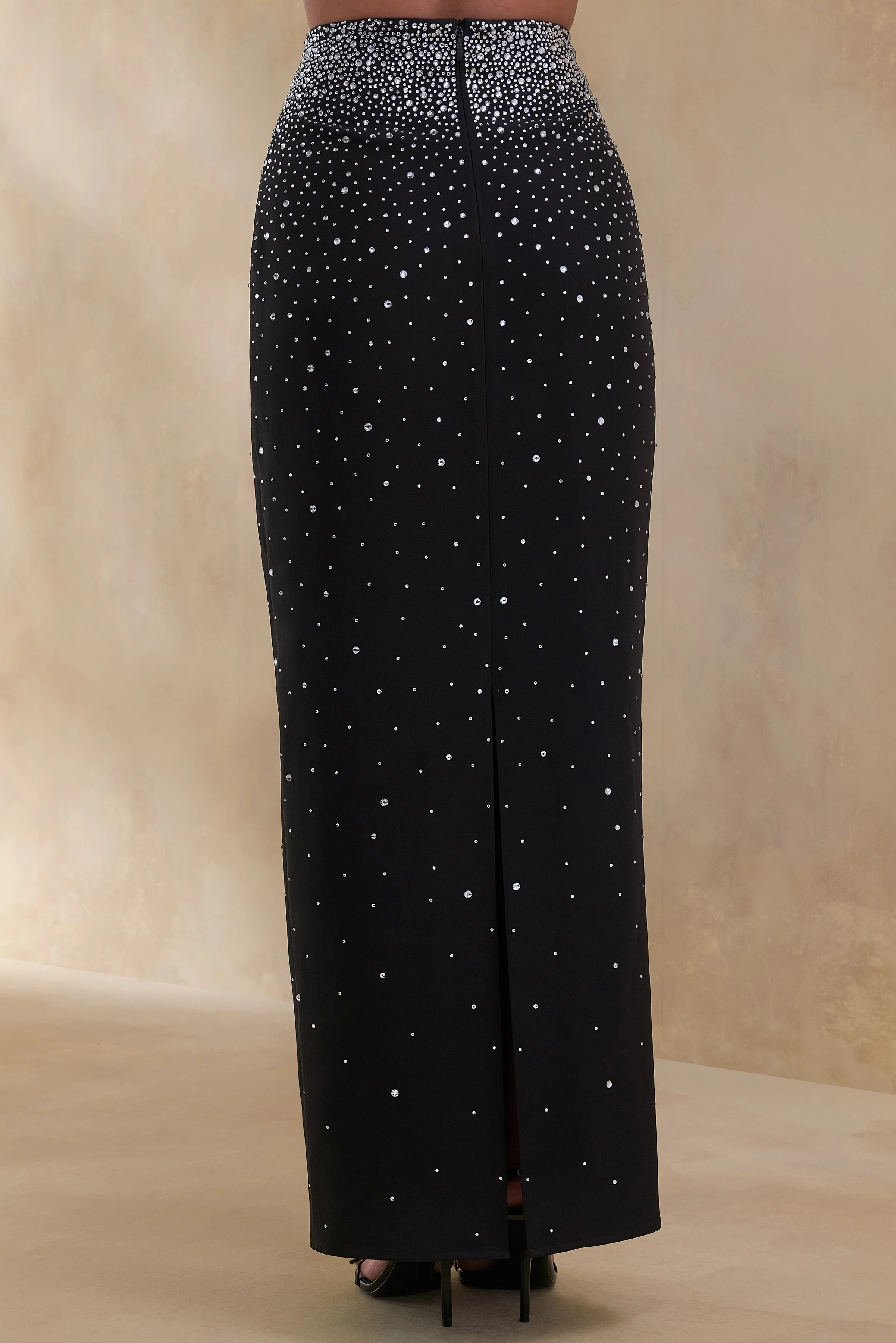 Fabiana | Zwarte Versierde Maxi Rok - Image 4