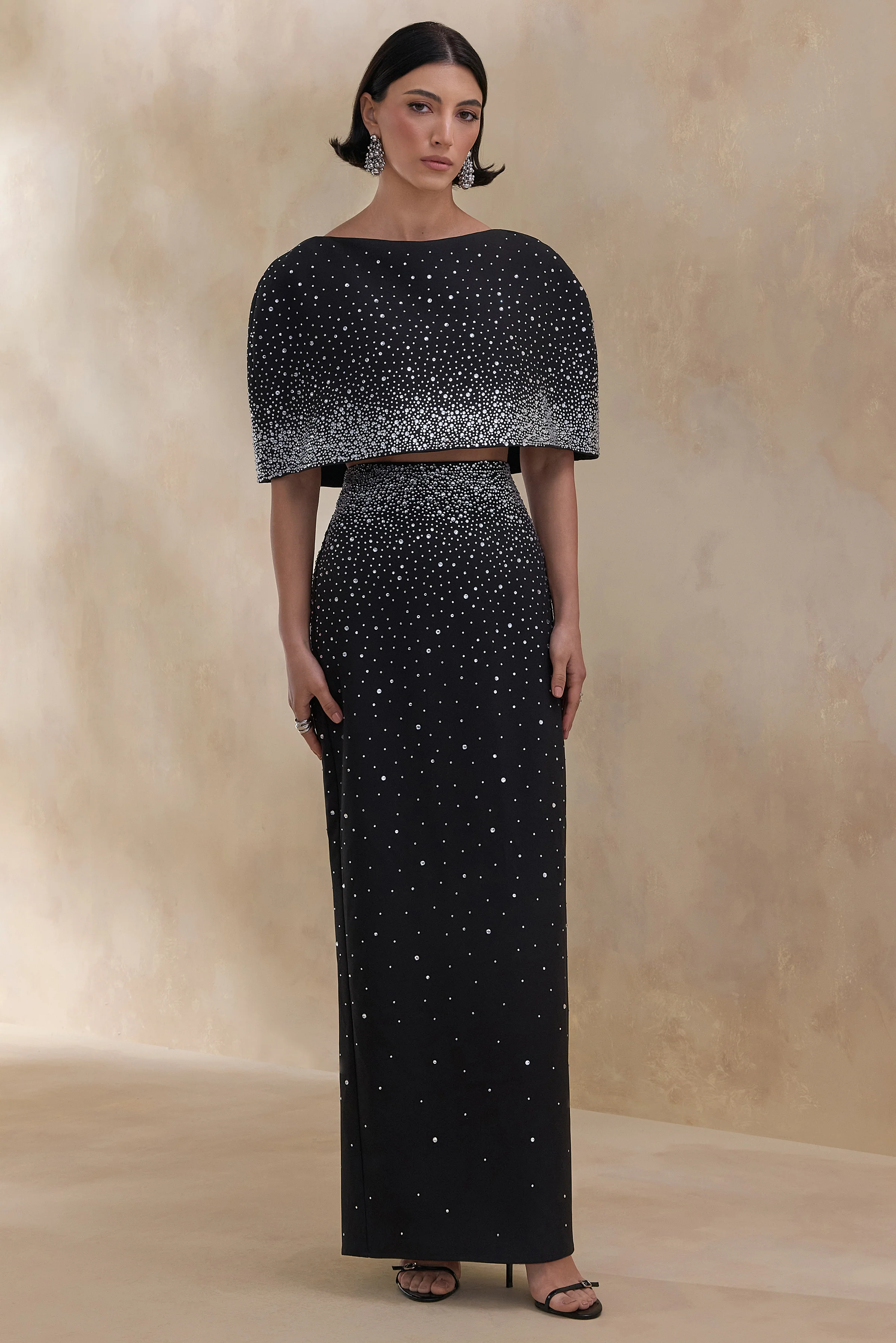 Fabiana | Zwarte Versierde Maxi Rok - Image 6