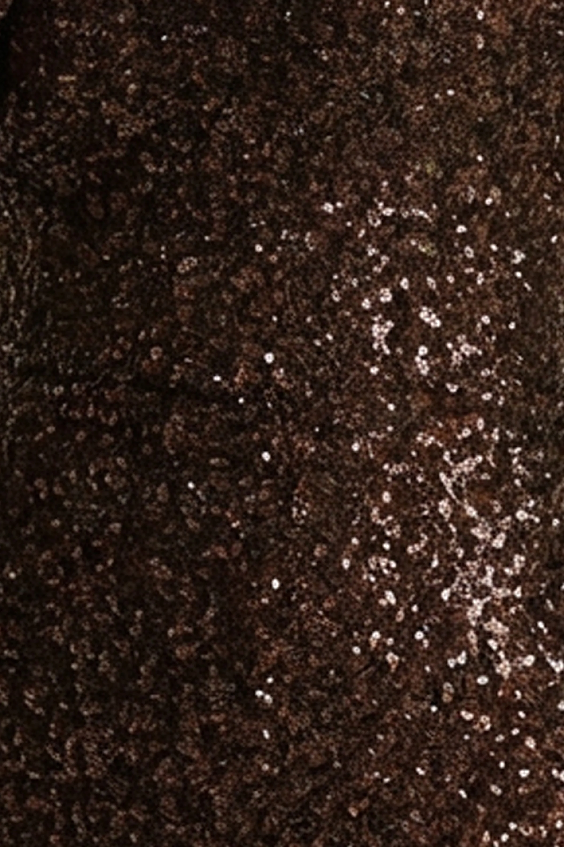 Galaxy | Bruine Pailletten Maxi Jurk met Col en Lange Mouwen - Image 6