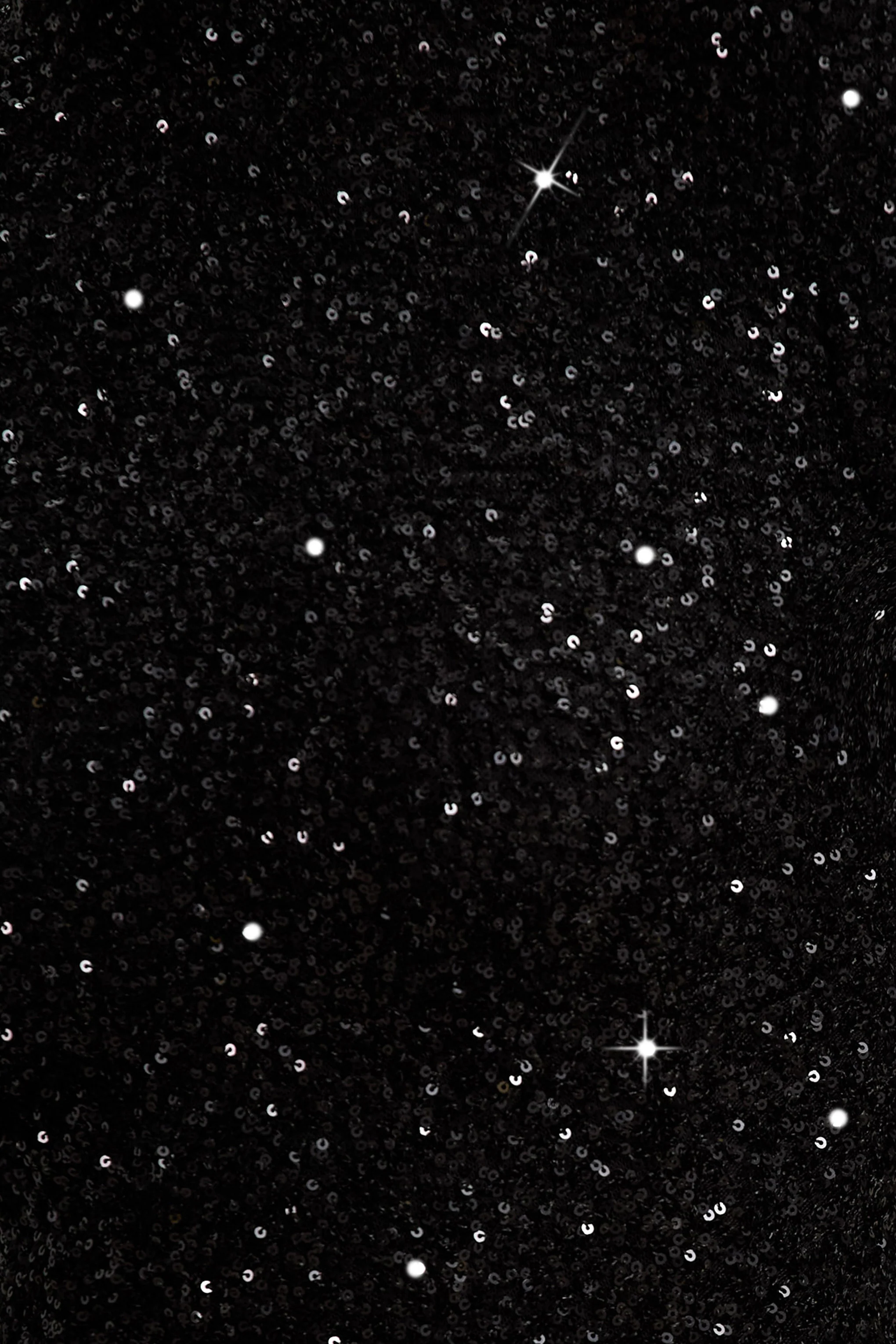 Galaxy | Zwarte Pailletten Turtleneck Maxi Jurk Met Lange Mouwen - Image 6