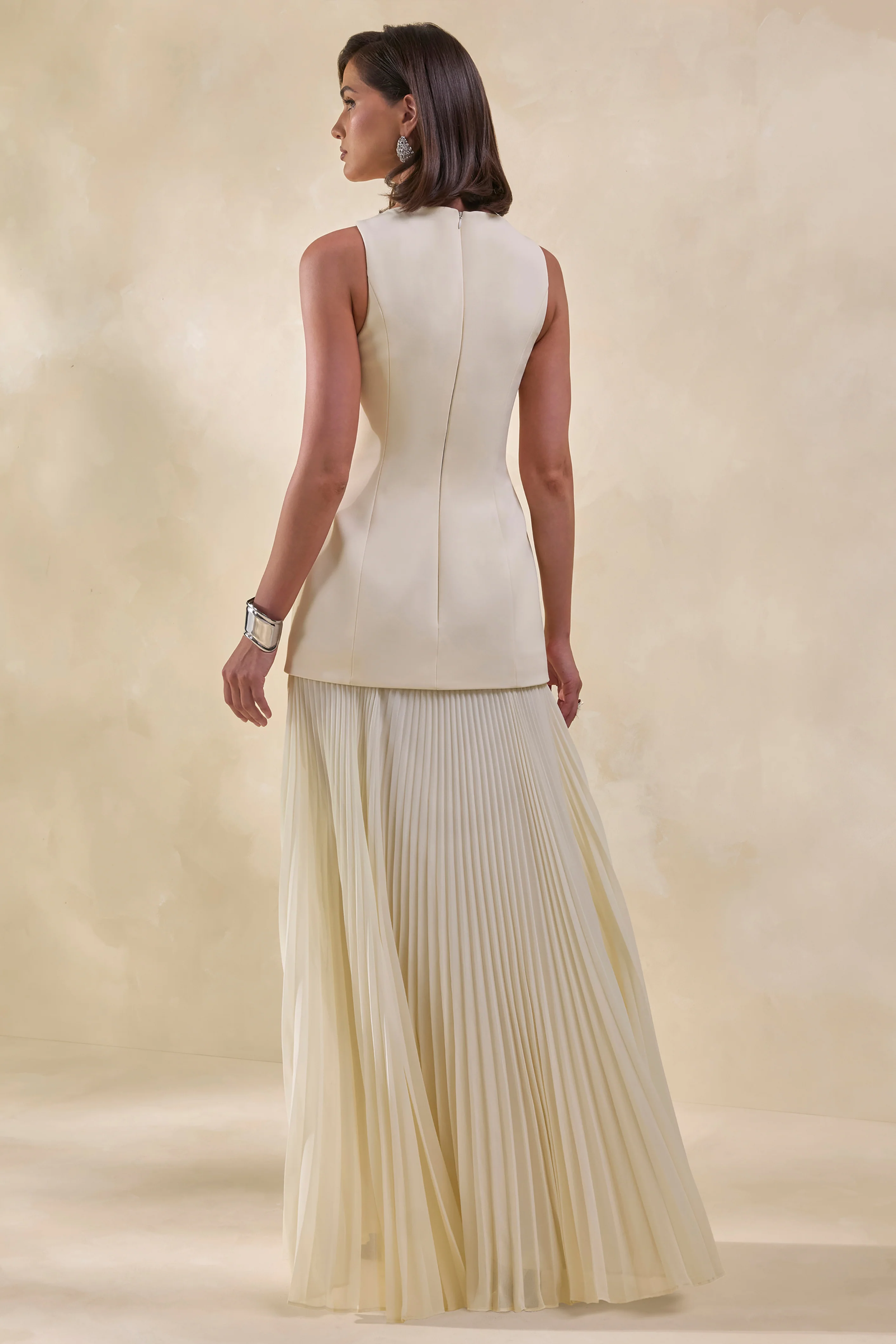 Hadley | Steenkleurige Maxi Jurk Met Boothals En Verlaagde Taille - Image 2