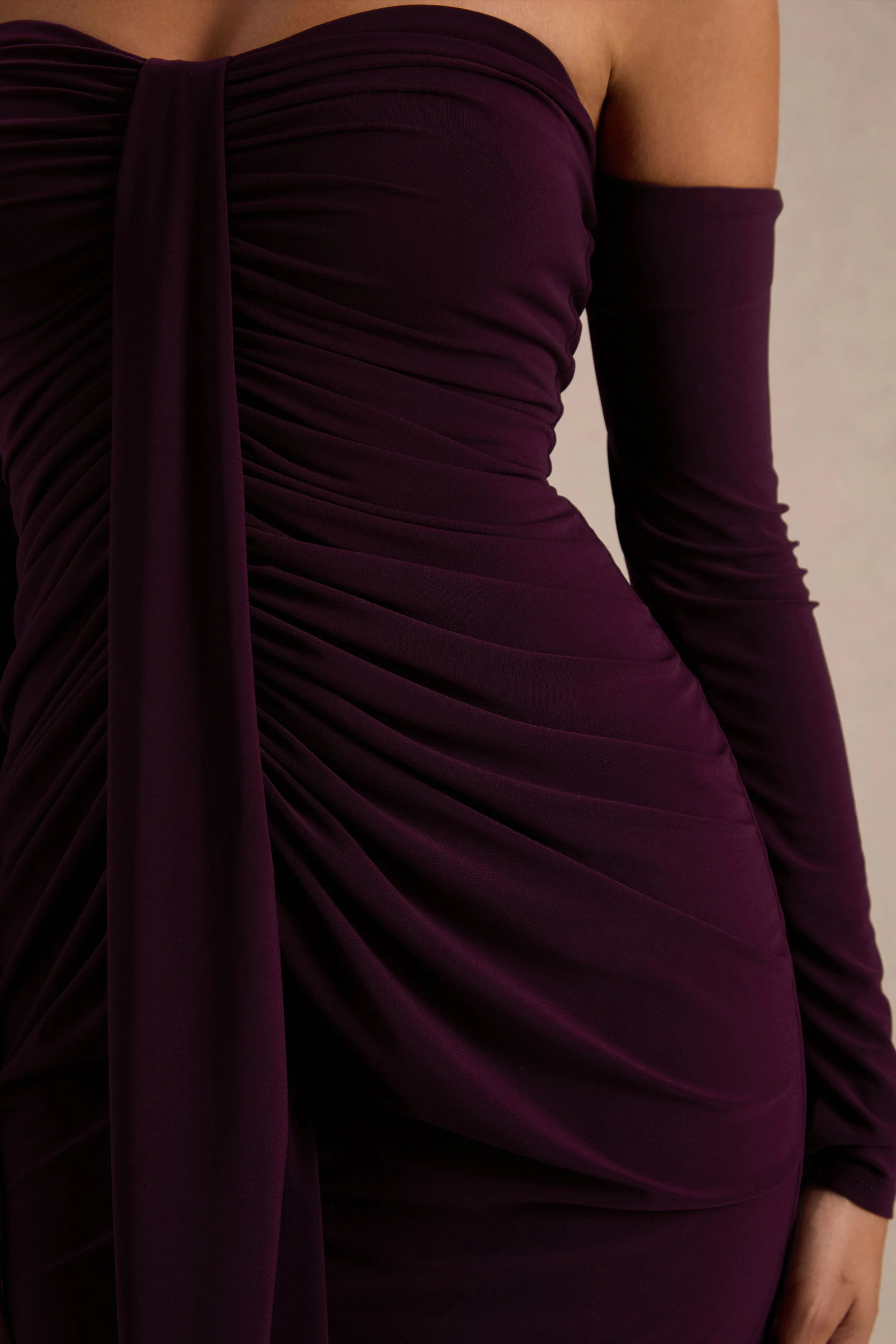 Harper | Pruim Bardot Hals Maxi Jurk - Image 6