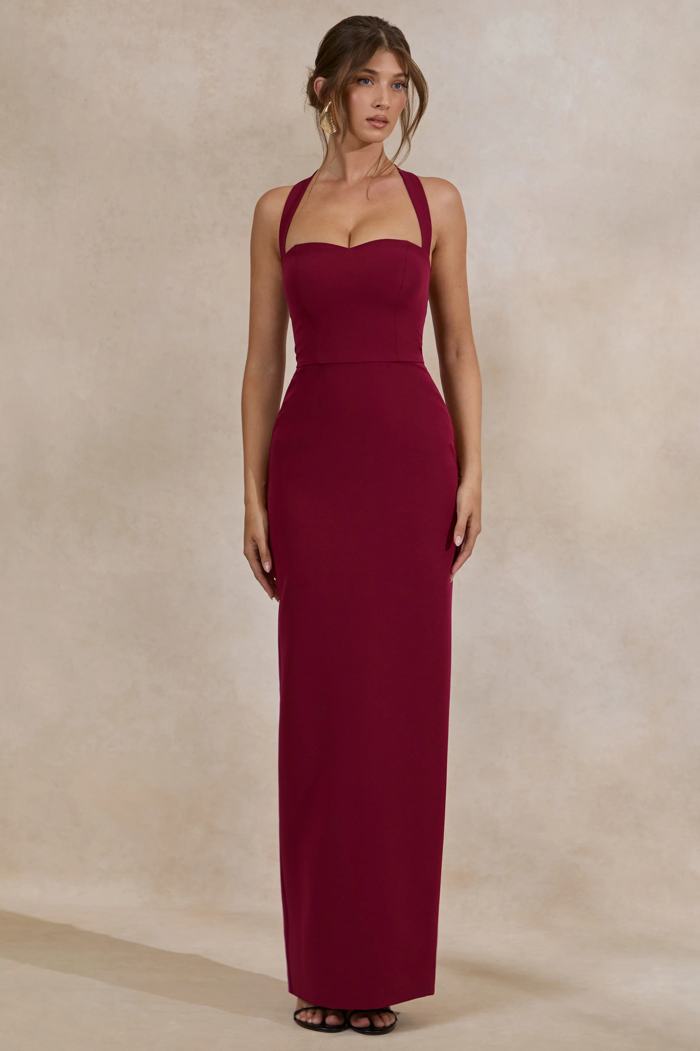 Heloira | Bordeaux Maxi Jurk Met Sweetheart Halslijn - Image 3