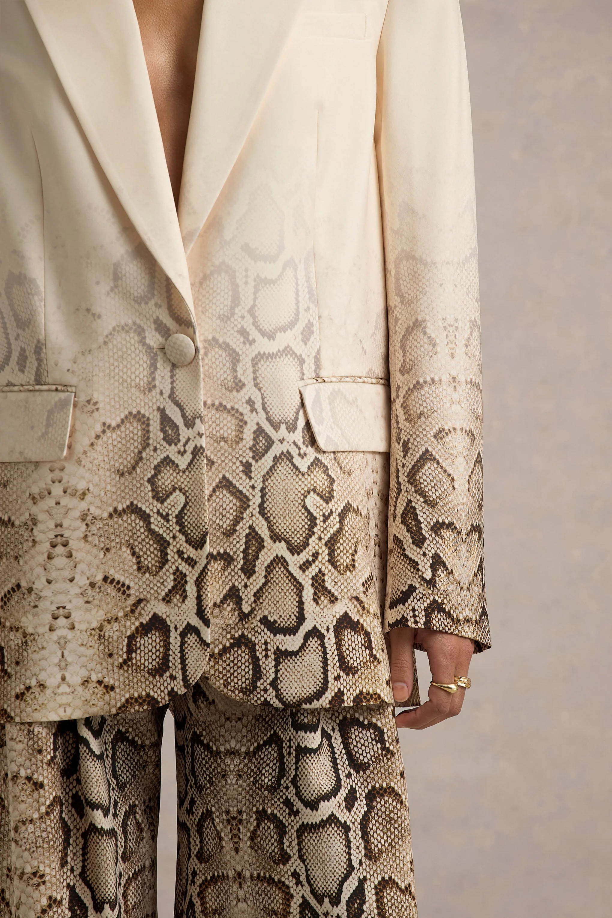 Hurley | Slangenprint Ombré Blazer Met Lange Pasvorm - Image 6