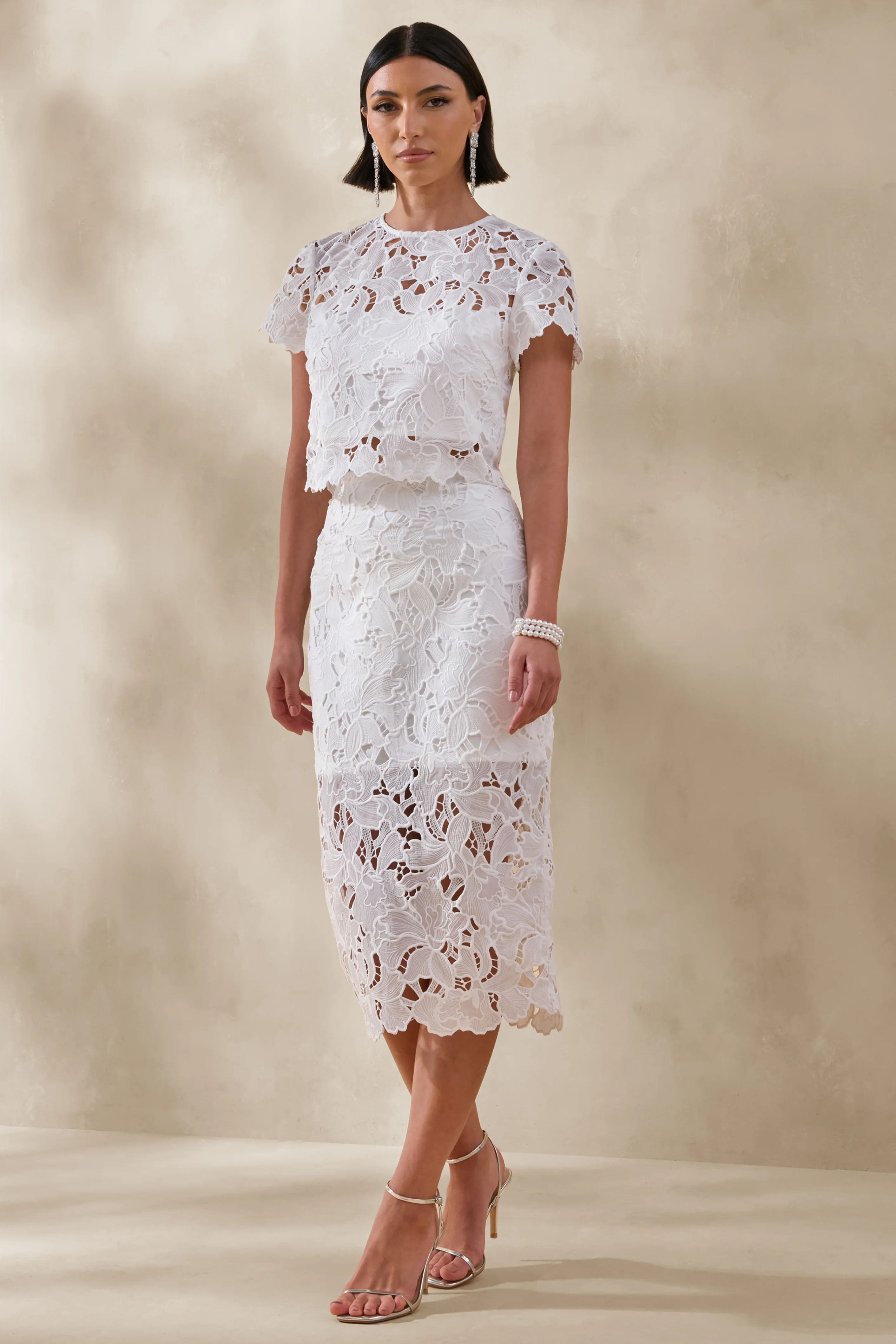 Ina | Witte Kanten Ronde Hals Crop Top - Image 5