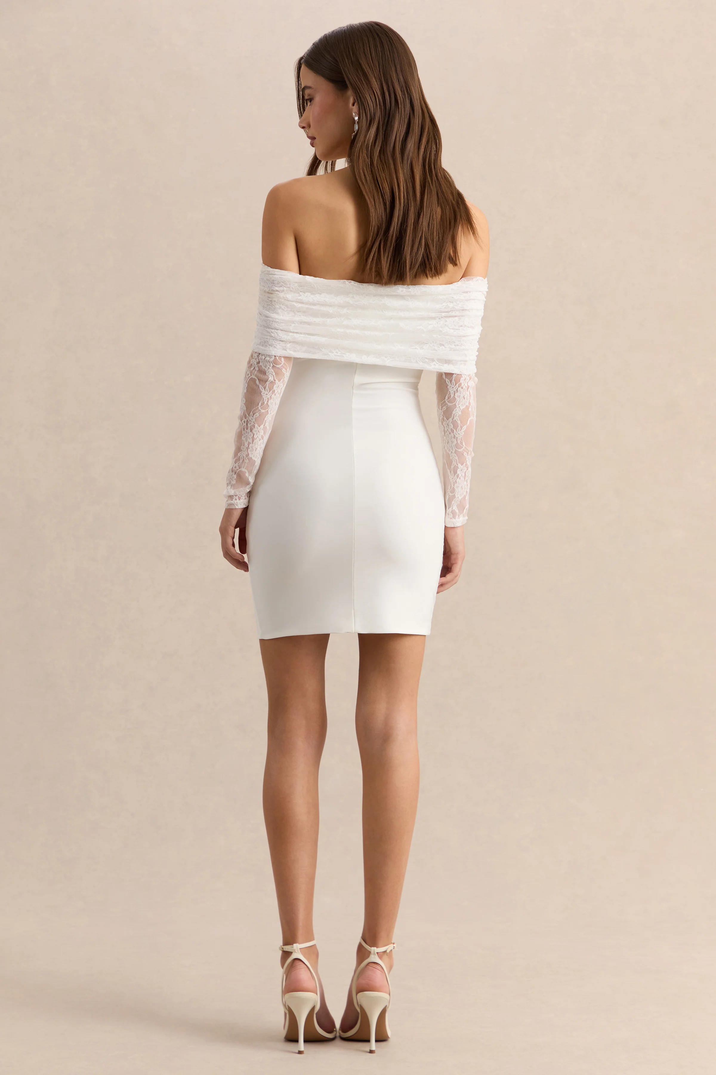 Incantelle | Witte Bardot Hals Mini Jurk - Image 3