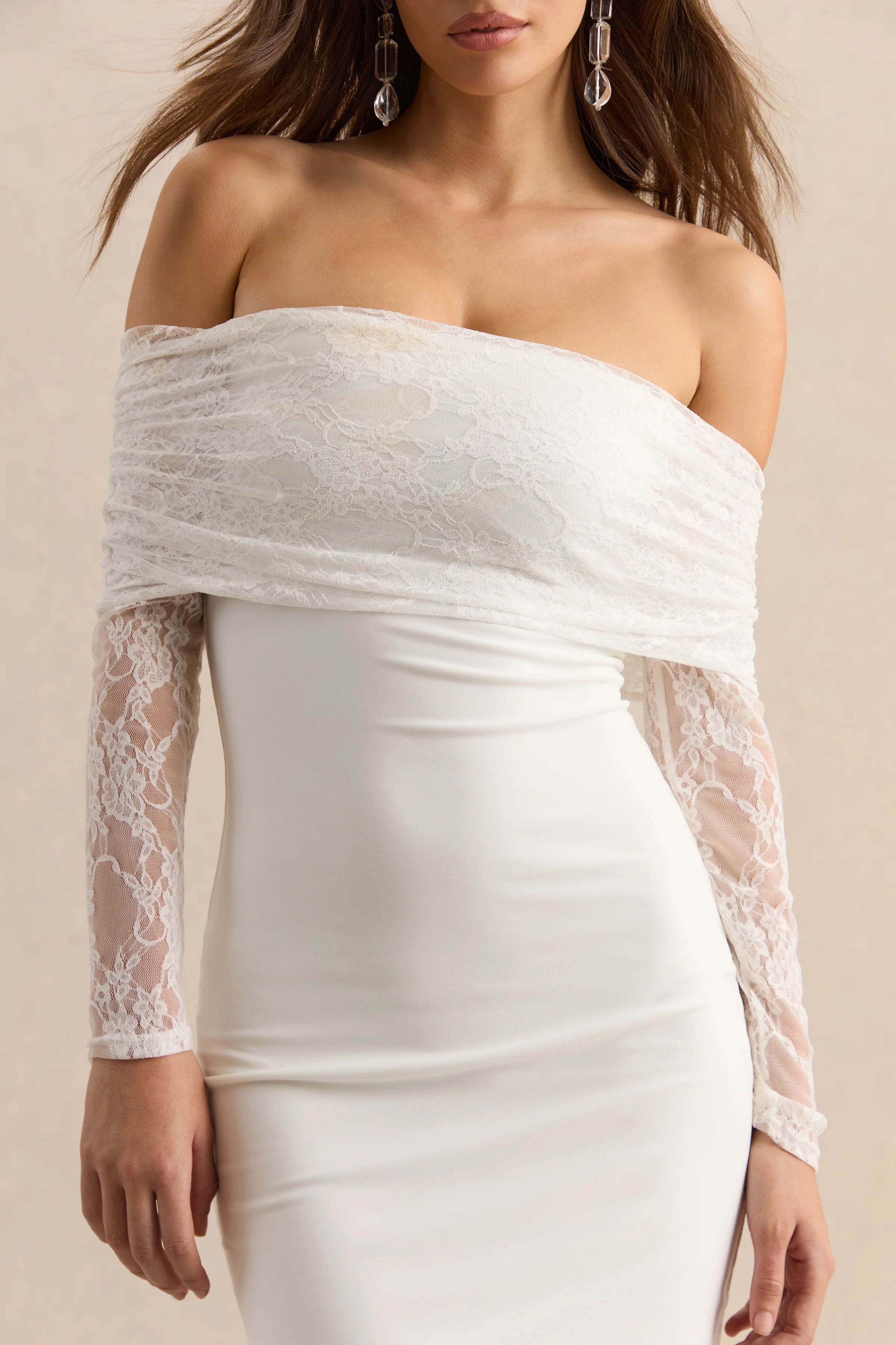 Incantelle | Witte Bardot Hals Mini Jurk - Image 8