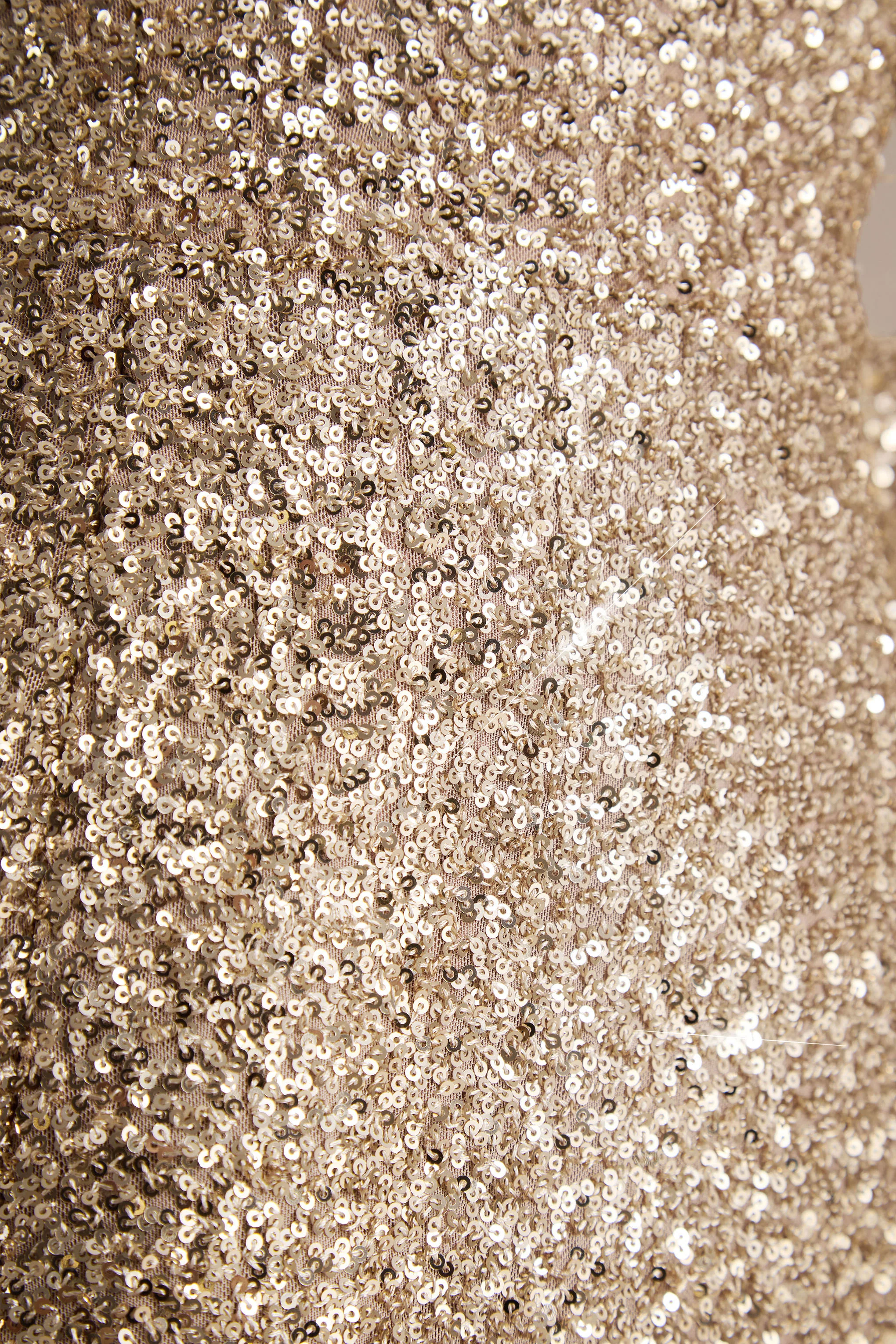 Invite | Gouden Pailletten Mini Jurk Met Vierkante Hals - Image 6