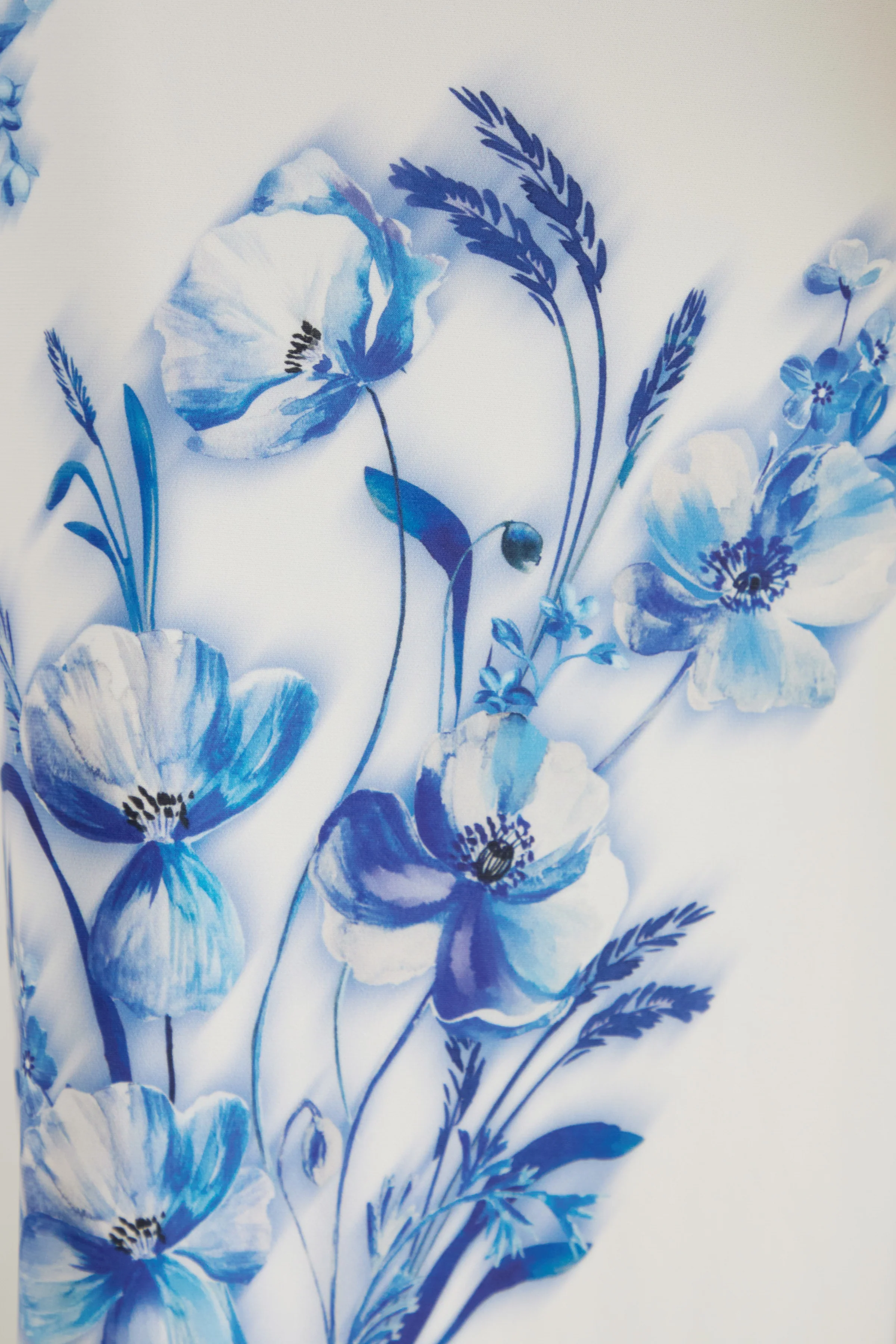 Isella | Blue Floral Print High-Neck Maxi Dress With Gathered Detailing - Image 6