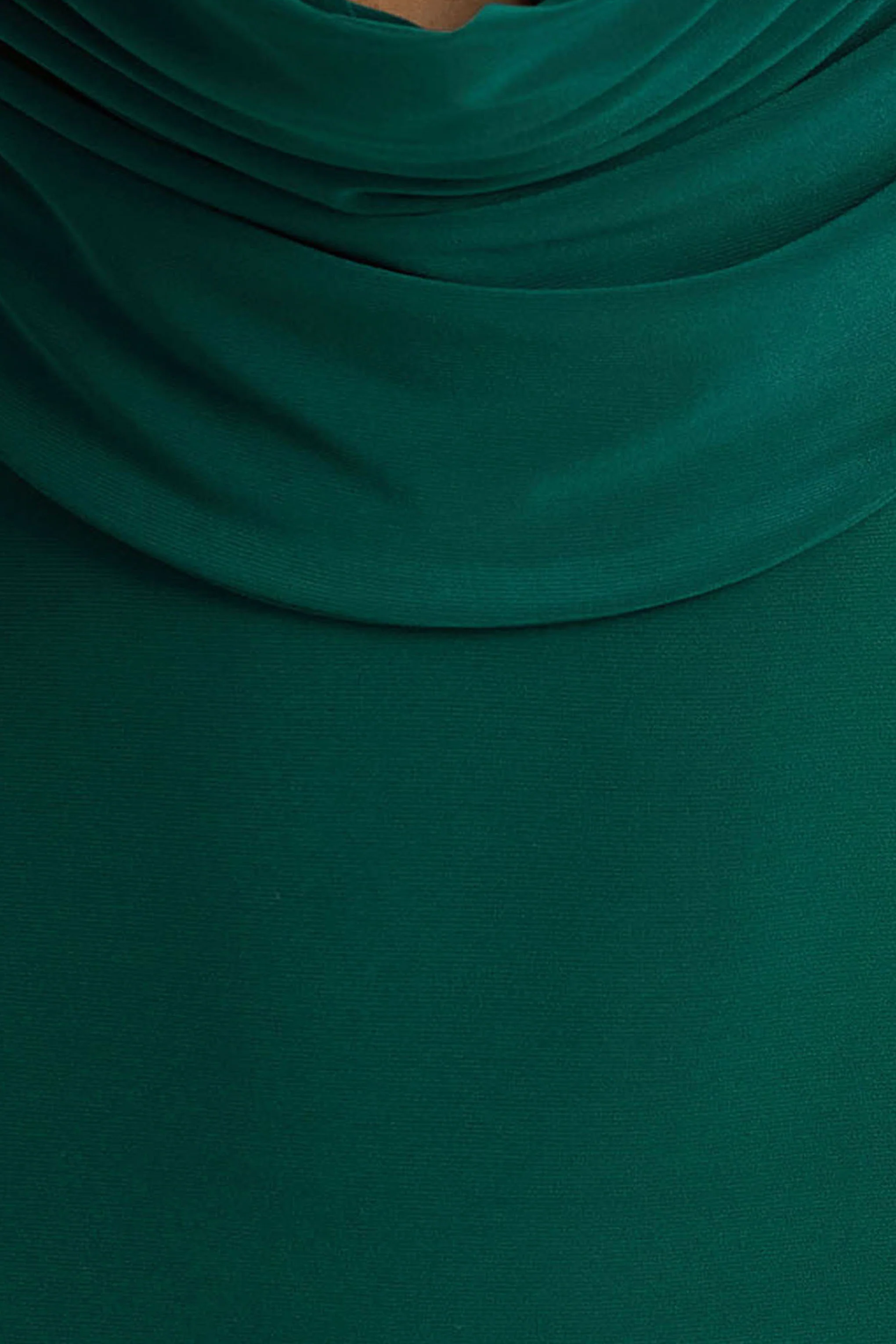 Kaylee | Flessengroene Cowl Hals Maxi Jurk Met Draperend Details - Image 6