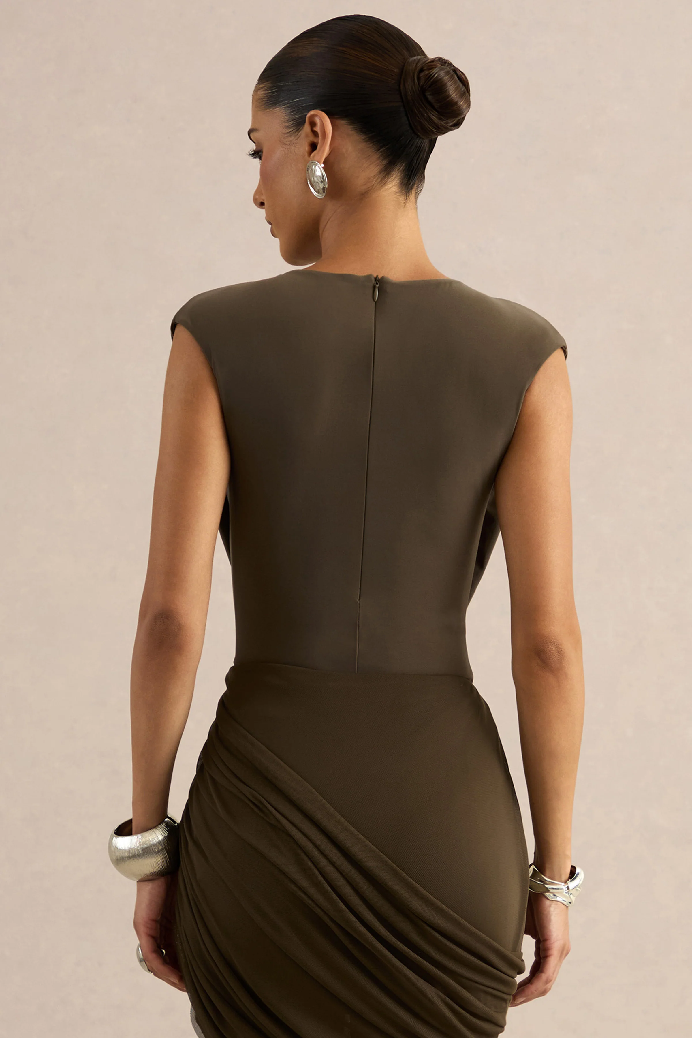 Kessia | Kaki Body met Mesh Detail - Image 2
