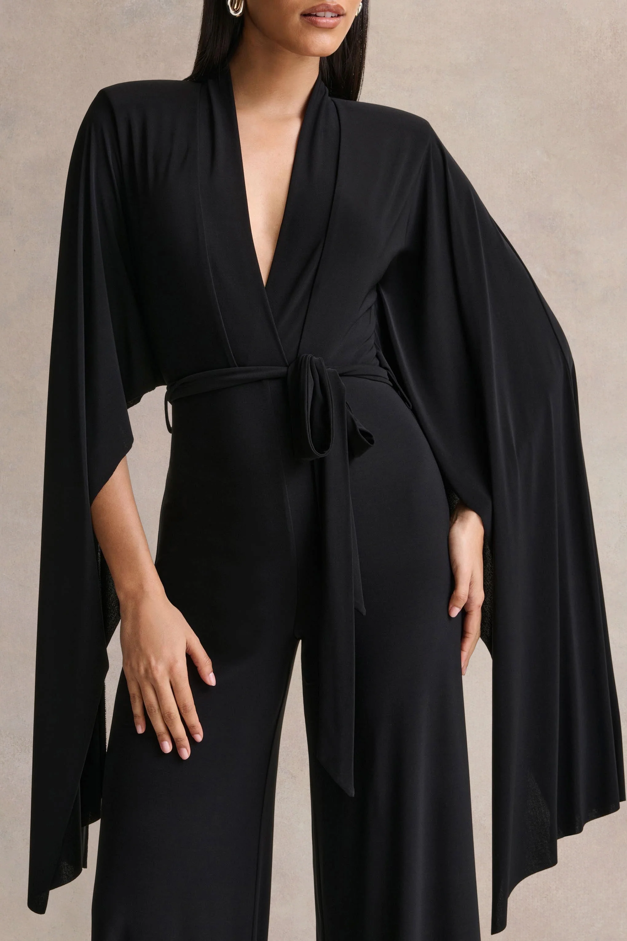 Laurina | Zwarte Diepe V-Hals Jumpsuit - Image 3