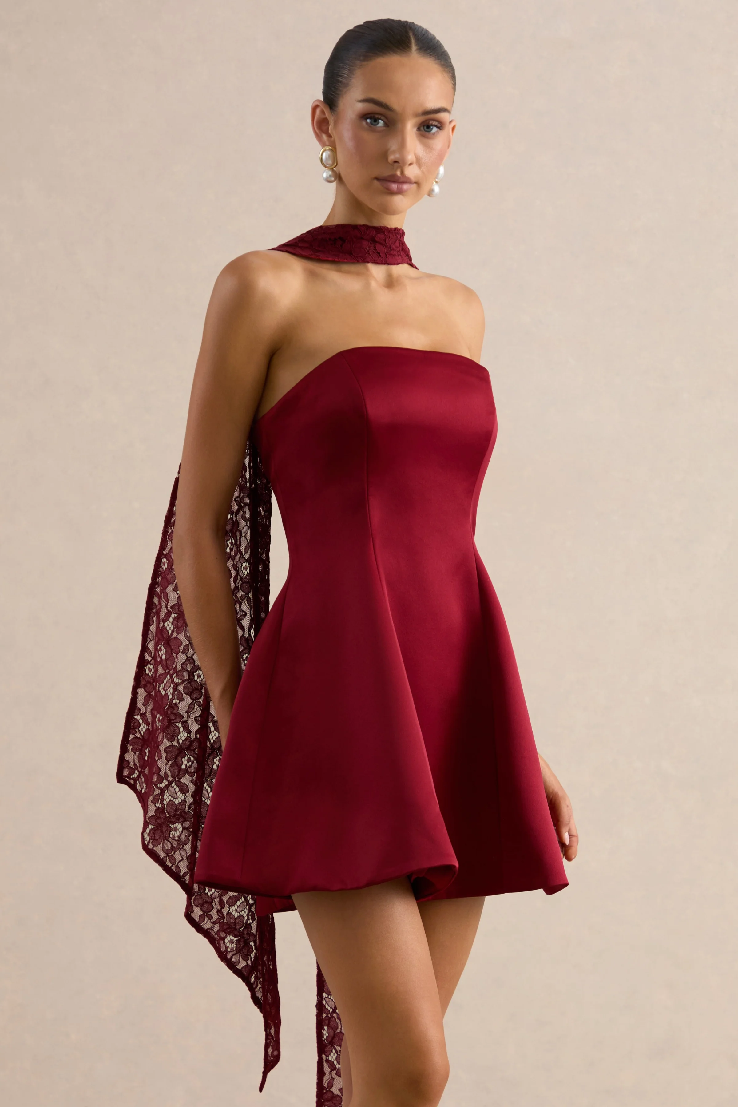 Lioray | Kanten Sjaal In Bordeaux