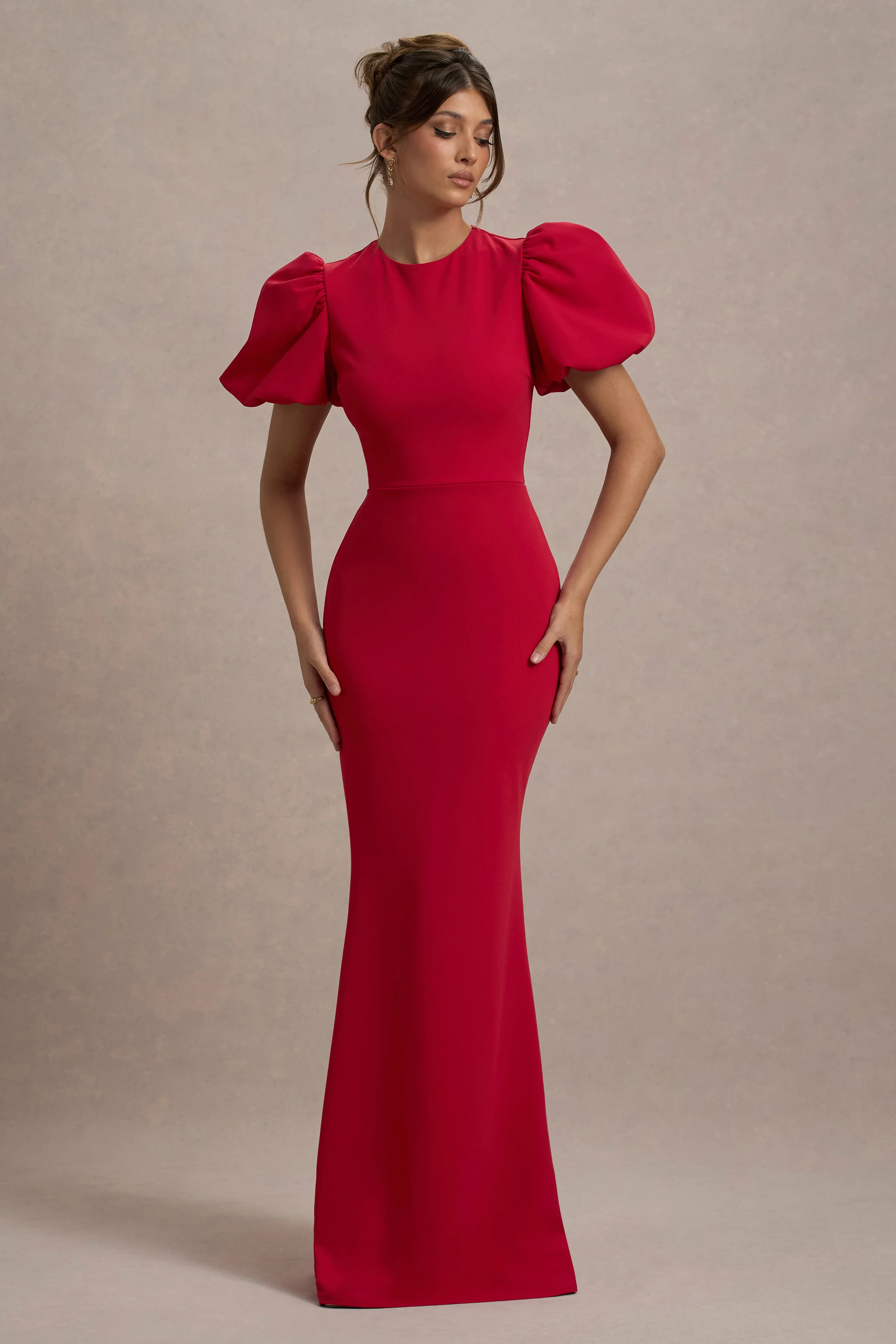 Love Letters | Rode Maxi Jurk met Pofmouwen