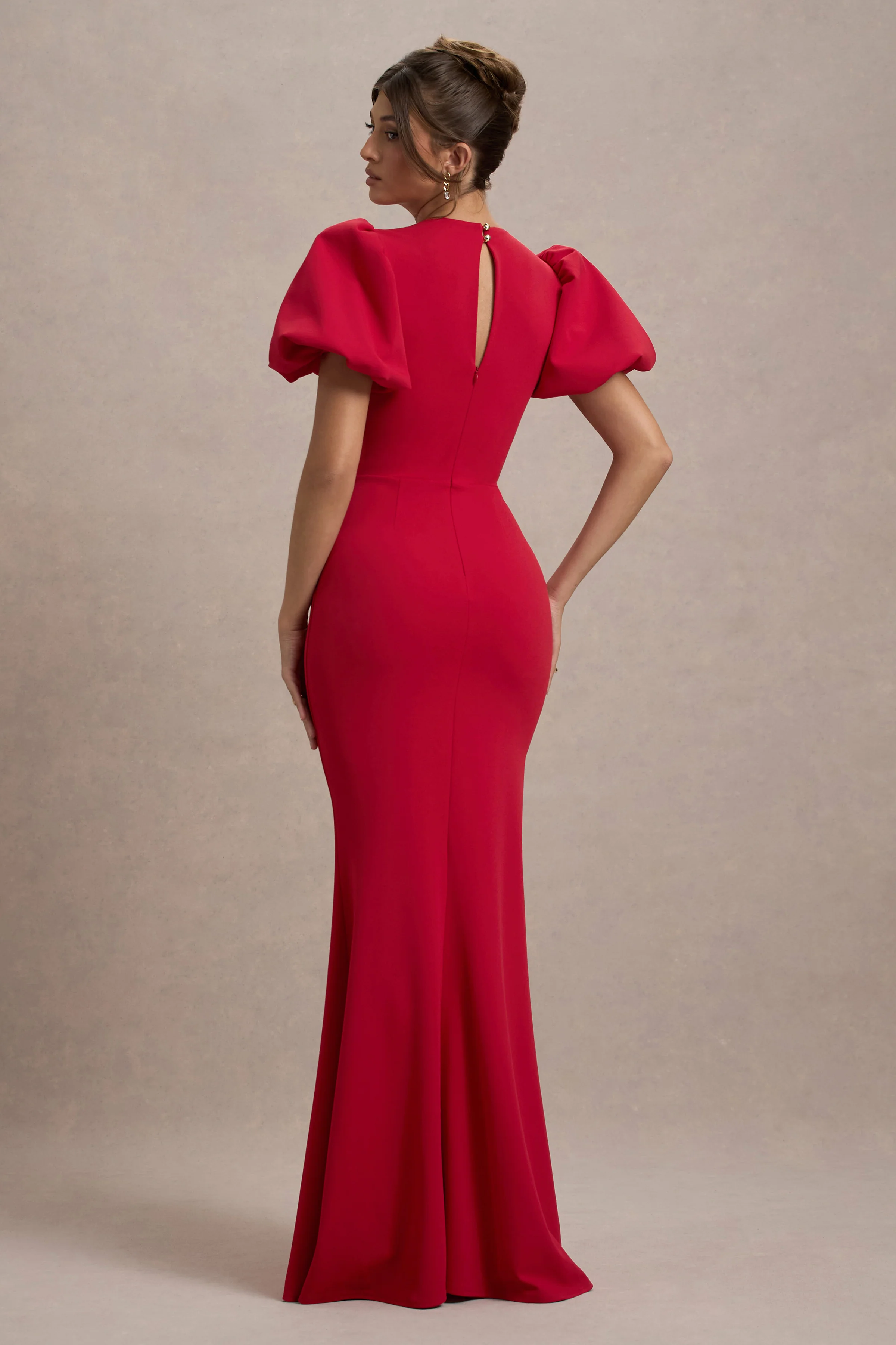 Love Letters | Rode Maxi Jurk met Pofmouwen - Image 2