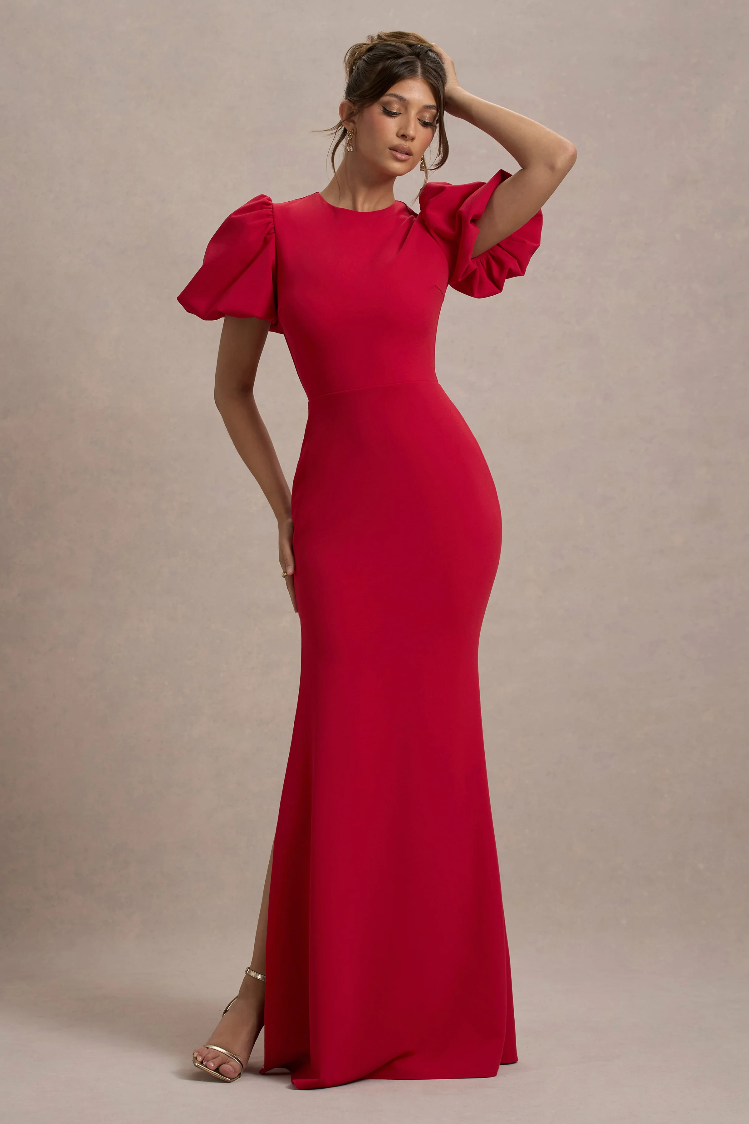 Love Letters | Rode Maxi Jurk met Pofmouwen - Image 5