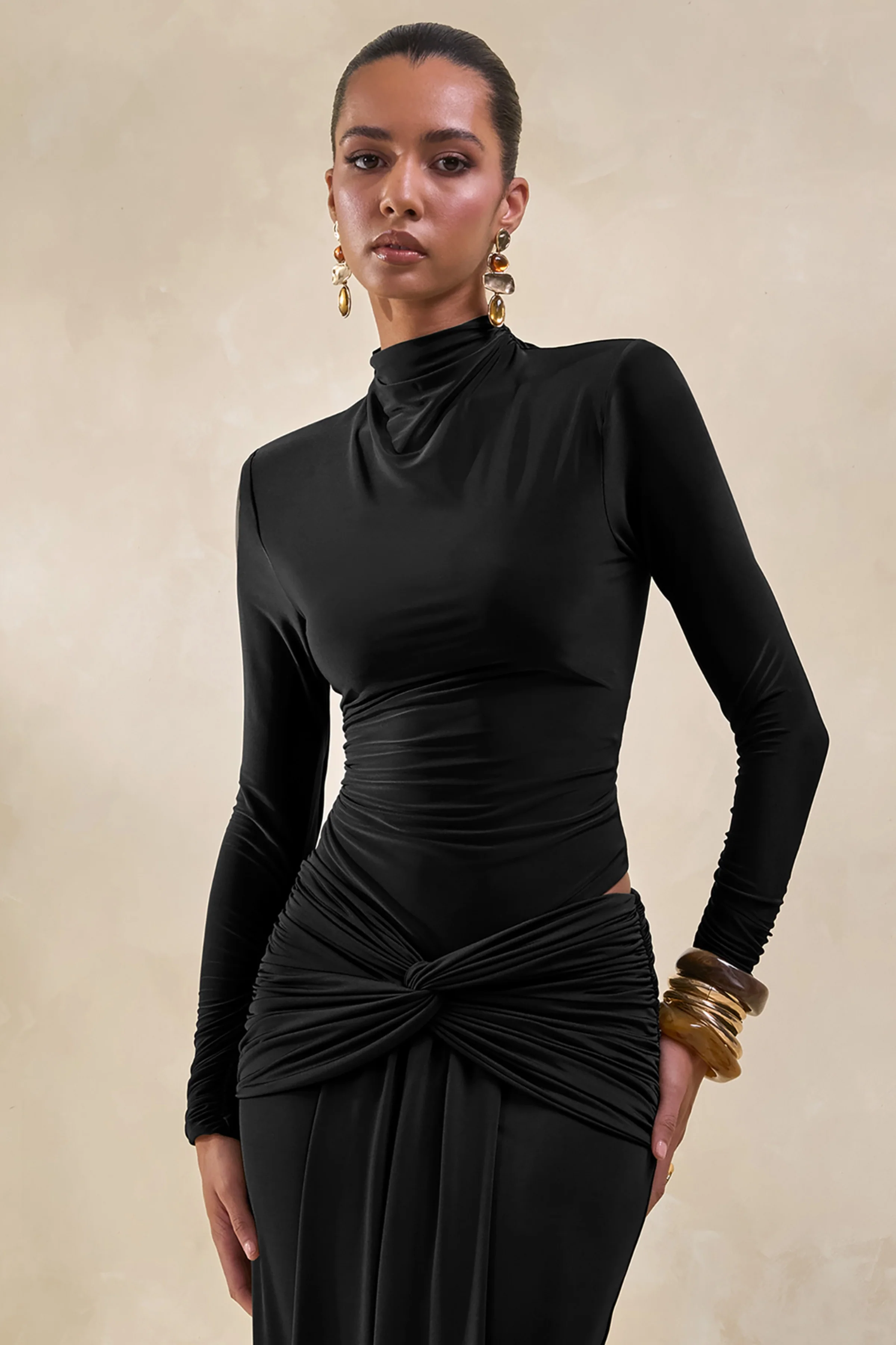 Lyanna | Zwarte Body Met Rolkraag