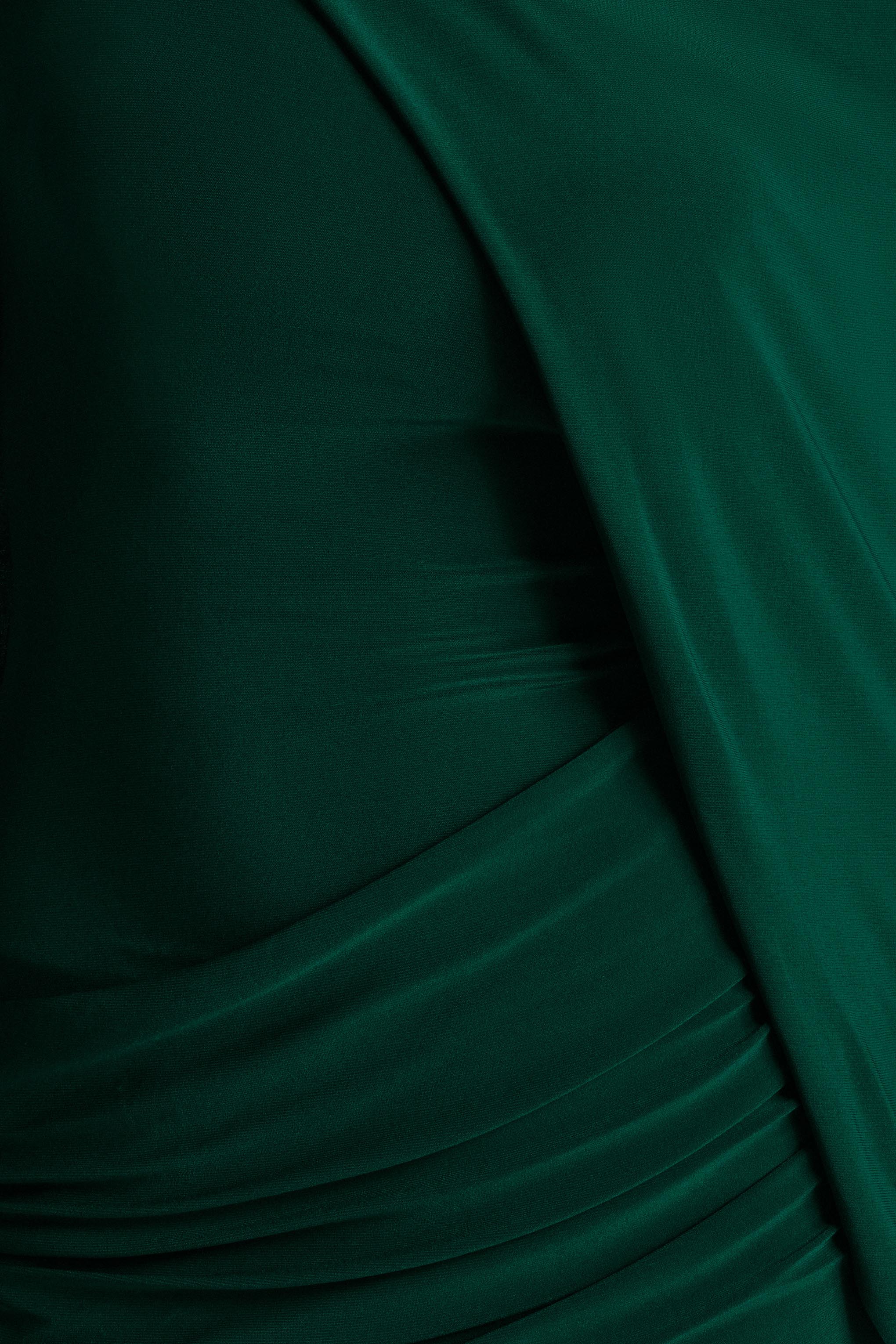 Maeve | Flessengroene Draperend Maxi Jurk Met Cape Mouwen - Image 6
