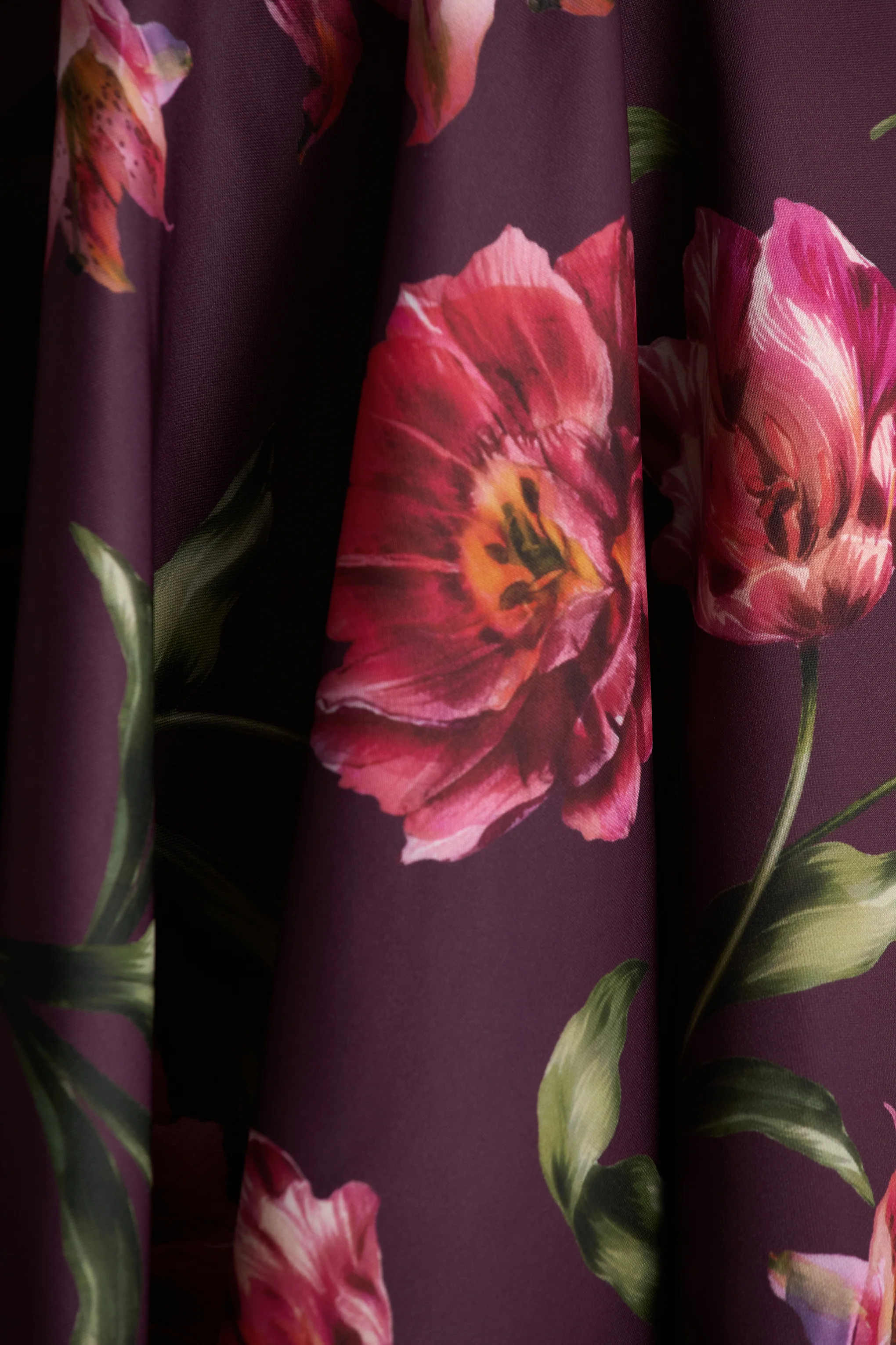 Magic | Bordeaux Bloemenprint Mini Jurk Met Sweetheart Halslijn - Image 6