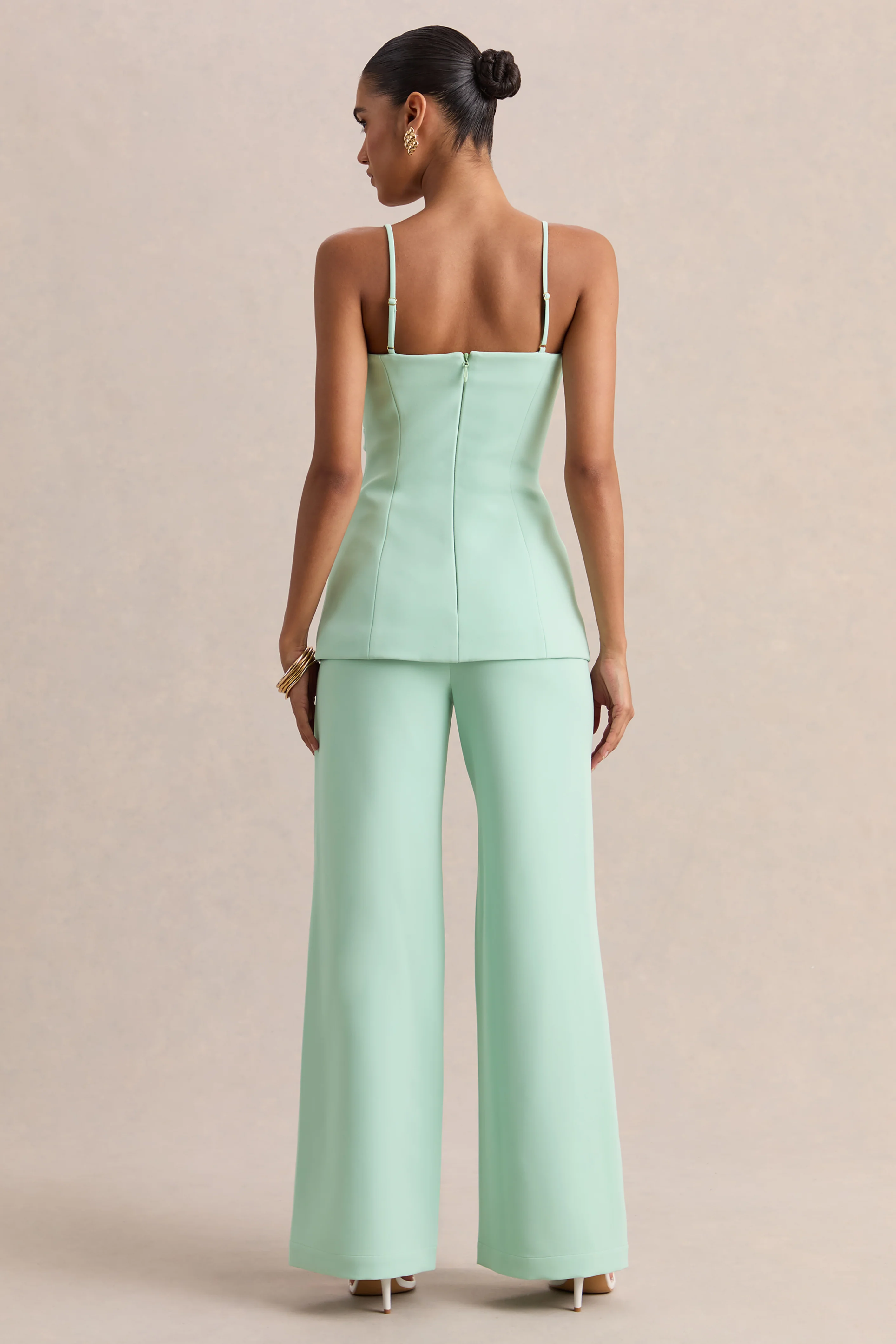 Malou | Saliegroene Getailleerde Broek - Image 2