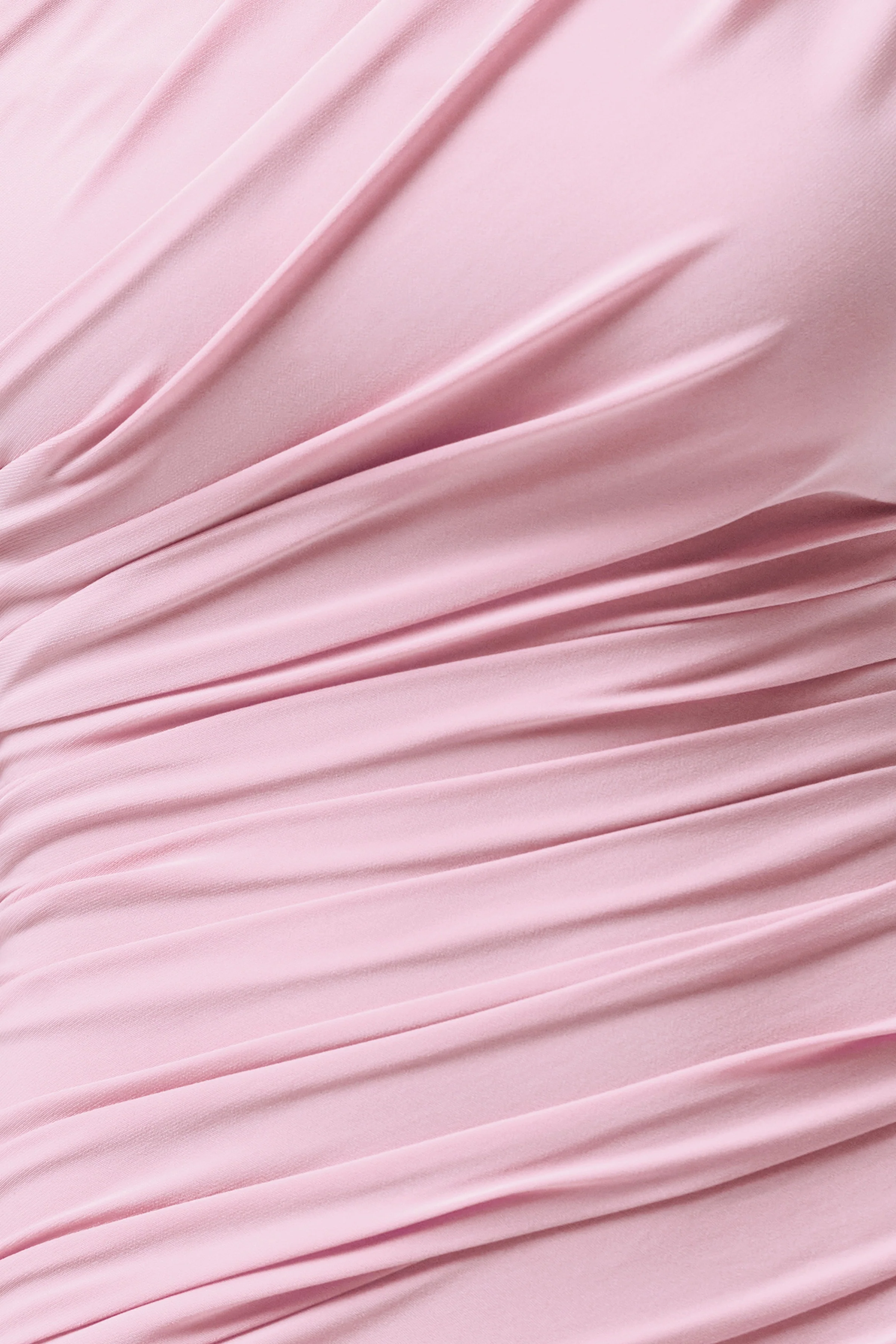 Mardi | Roze Asymmetrische Maxi Jurk Met Gerimpelde Details - Image 6