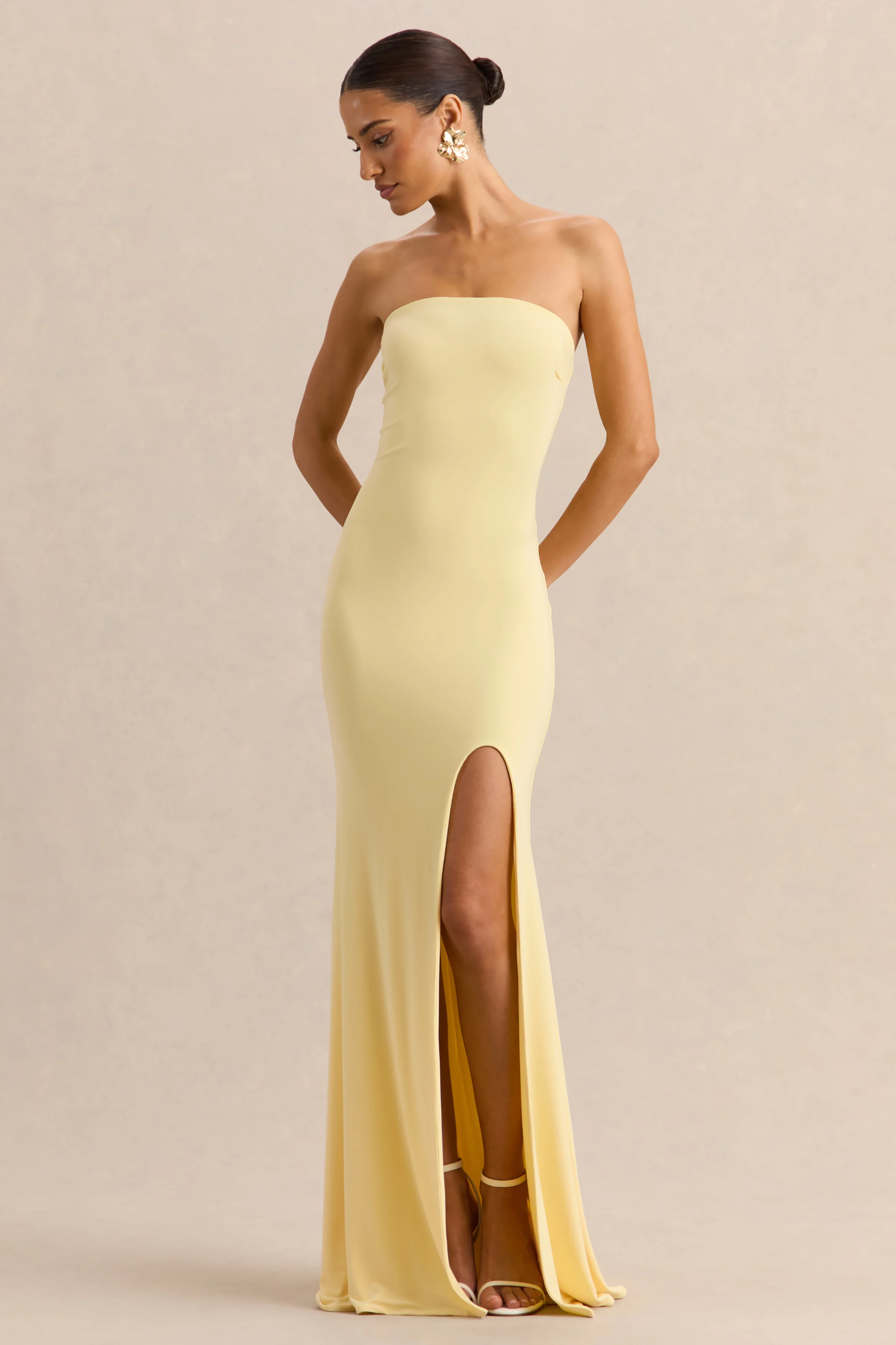 Melva | Citroengele Bandeau Maxi Jurk