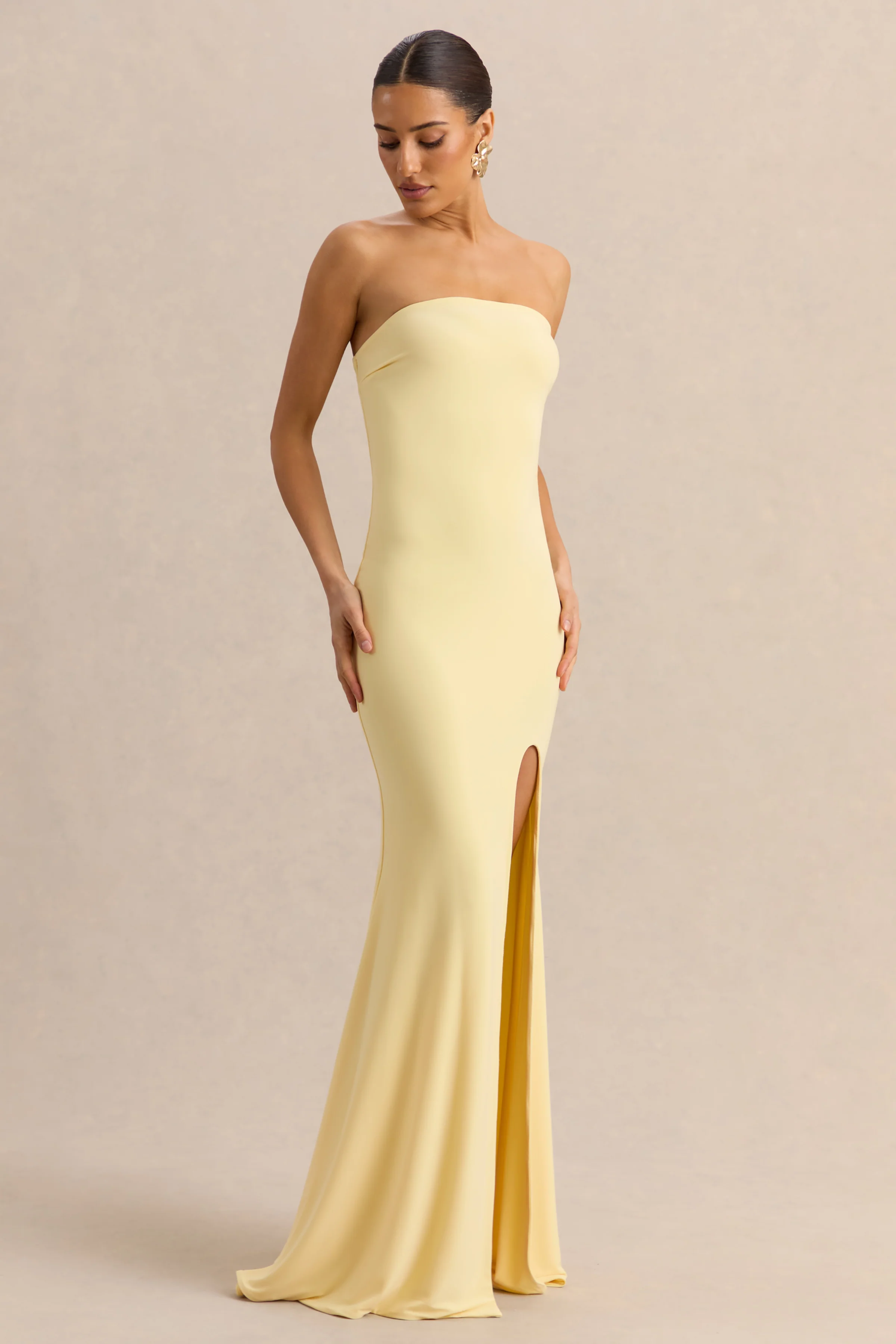 Melva | Citroengele Bandeau Maxi Jurk - Image 6