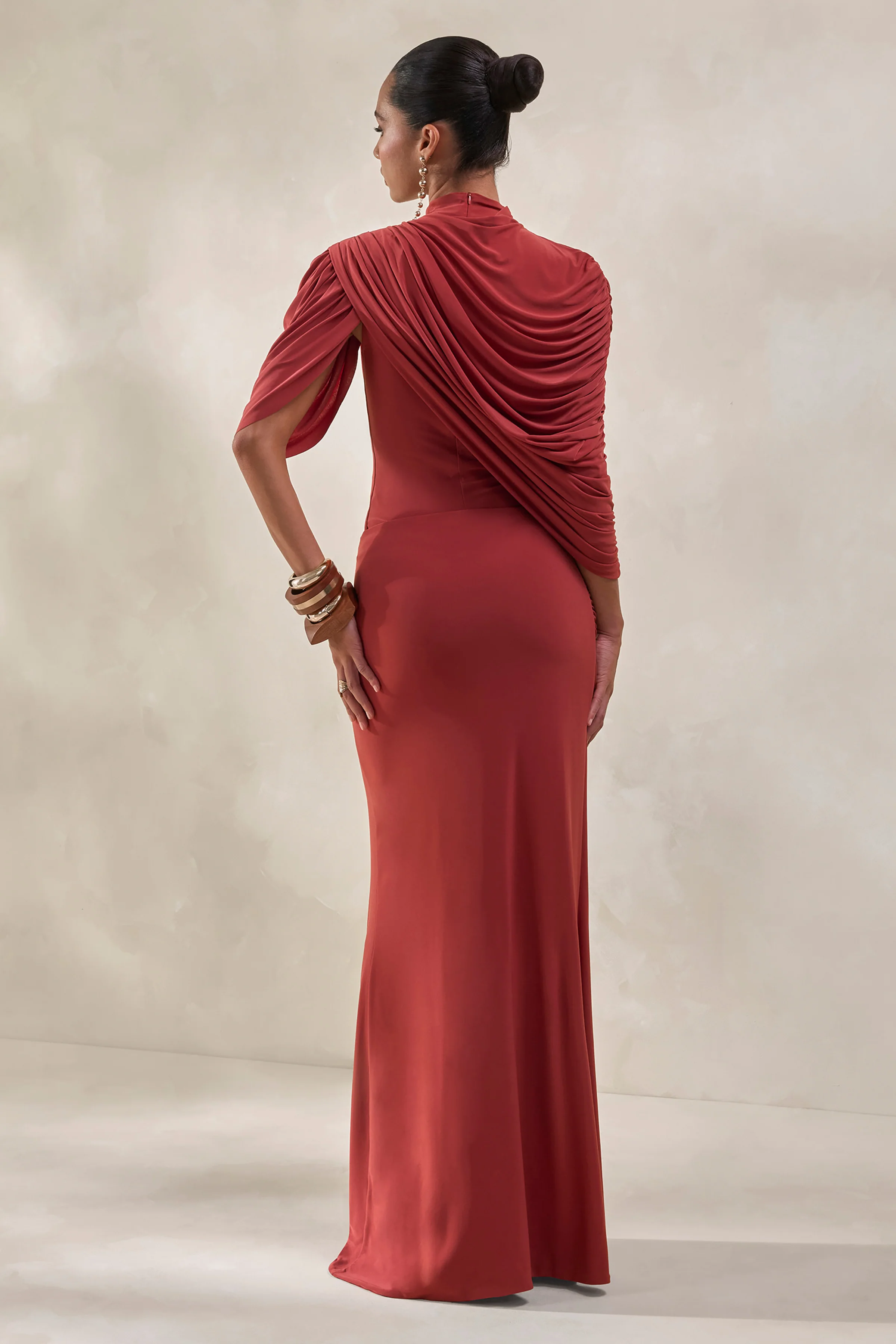 Mireya | Overslag Maxi Rok Met Split In Roest - Image 3