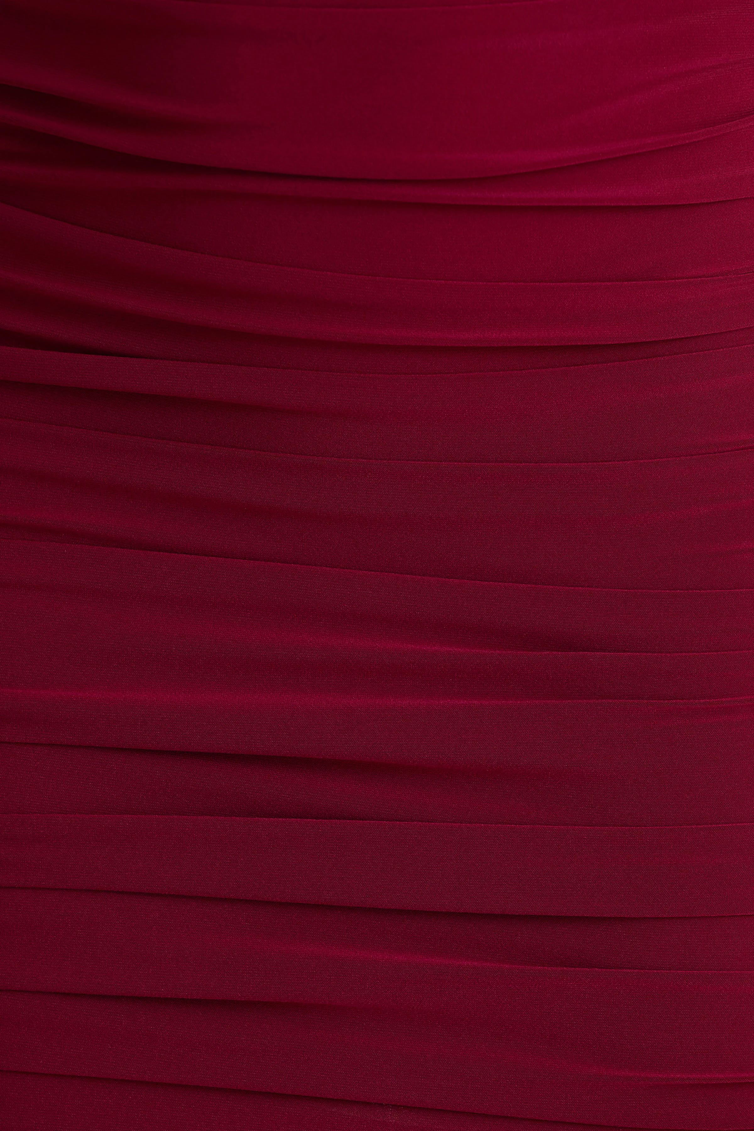 Missy | Bordeaux Mini Jurk Met Cape Mouw En Gerimpeld Details - Image 6