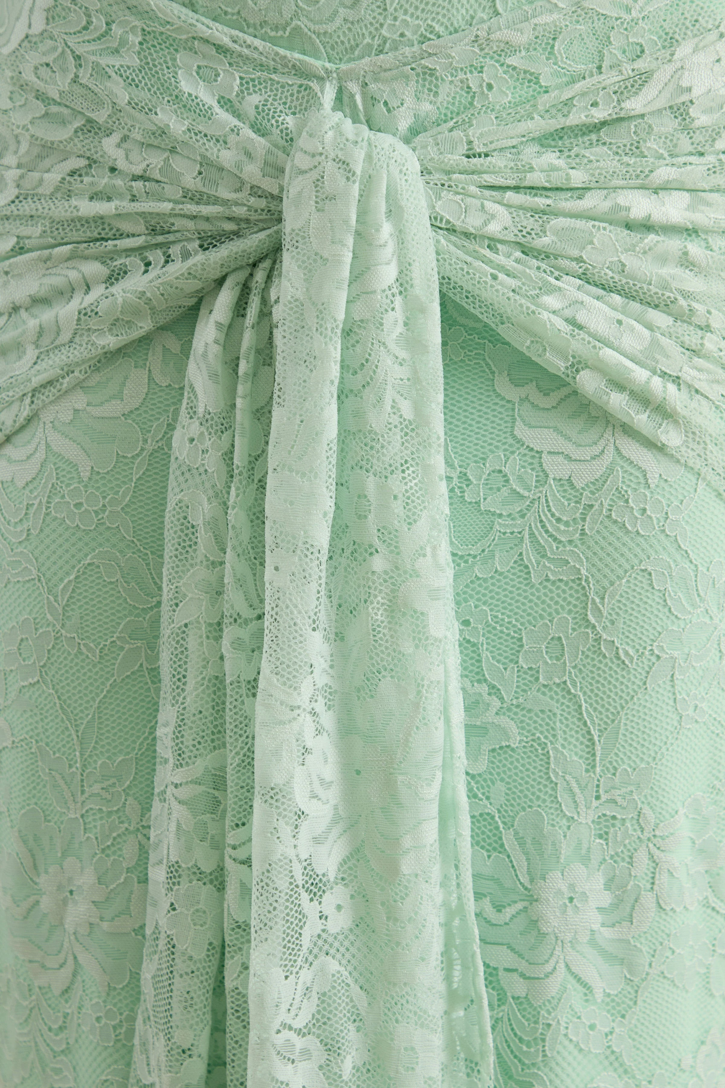 Neriva | Mint Kanten Maxi Rok Met Gerimpelde Details En Ceintuur - Image 8